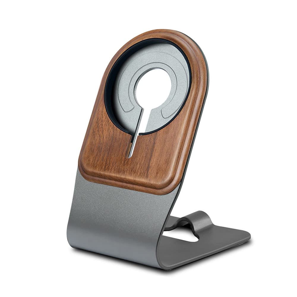 Premium Walnut Wood Stand for Apple MagSafe Charger | Elegant Phone Charging Dock Compatible with iPhone 16/15/14/13/12 Series | Perfect for Bedside, Office Desk & Nightstand Charging