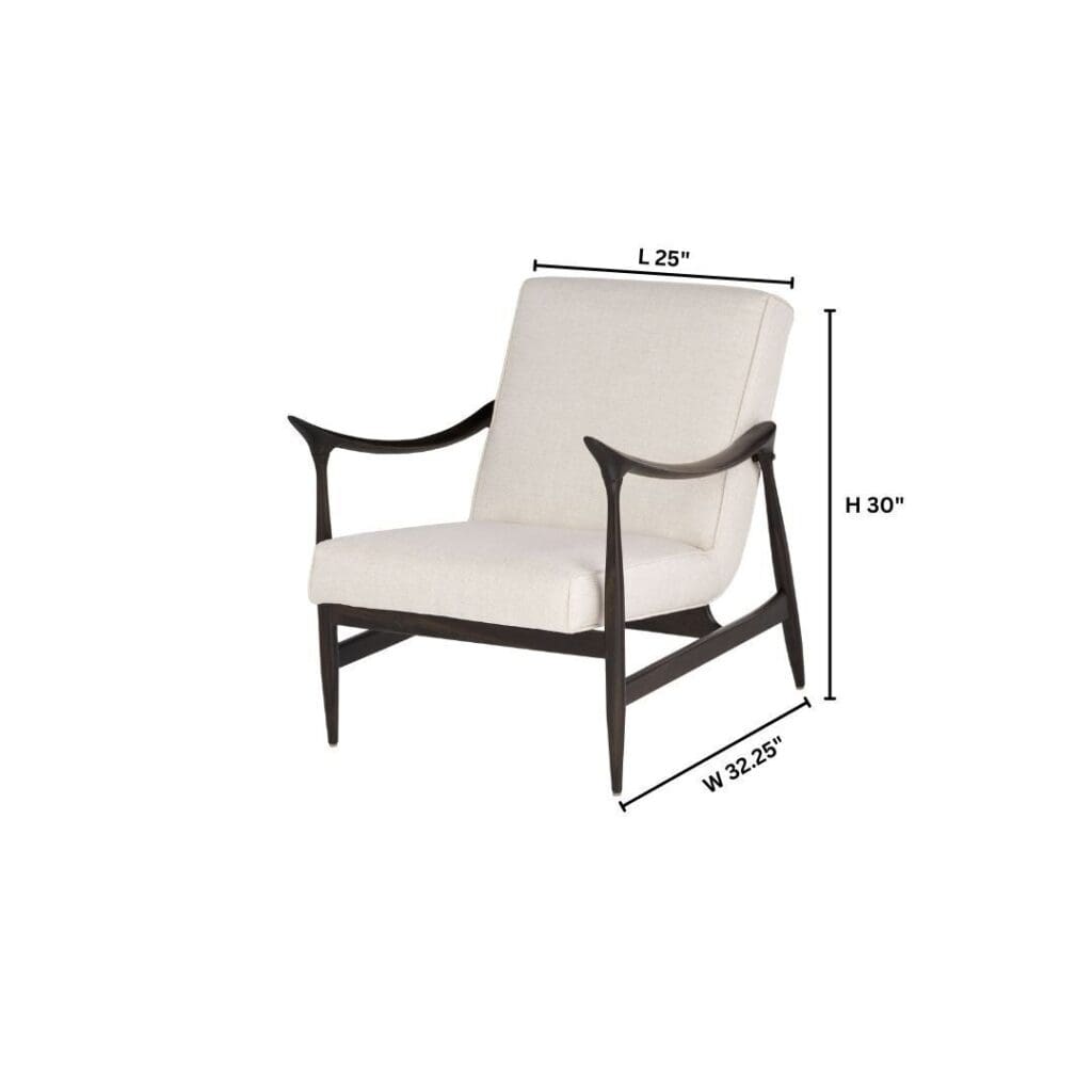Cyan Design 11729 Oscar Arm Chair in Dark Brown and Cream - Luxurious Living Room Accent Chair for Home Office and Lounge