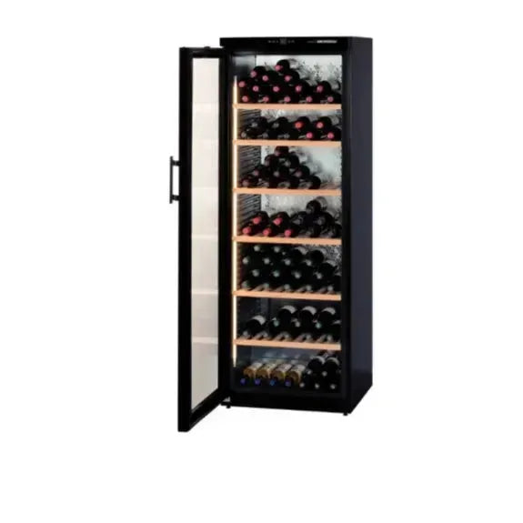 Liebherr 195 Bottle Barrique Single Zone Wine Cabinet - Black | Premium Wine Cooler for Home, Restaurant, or Wine Cellar Storage