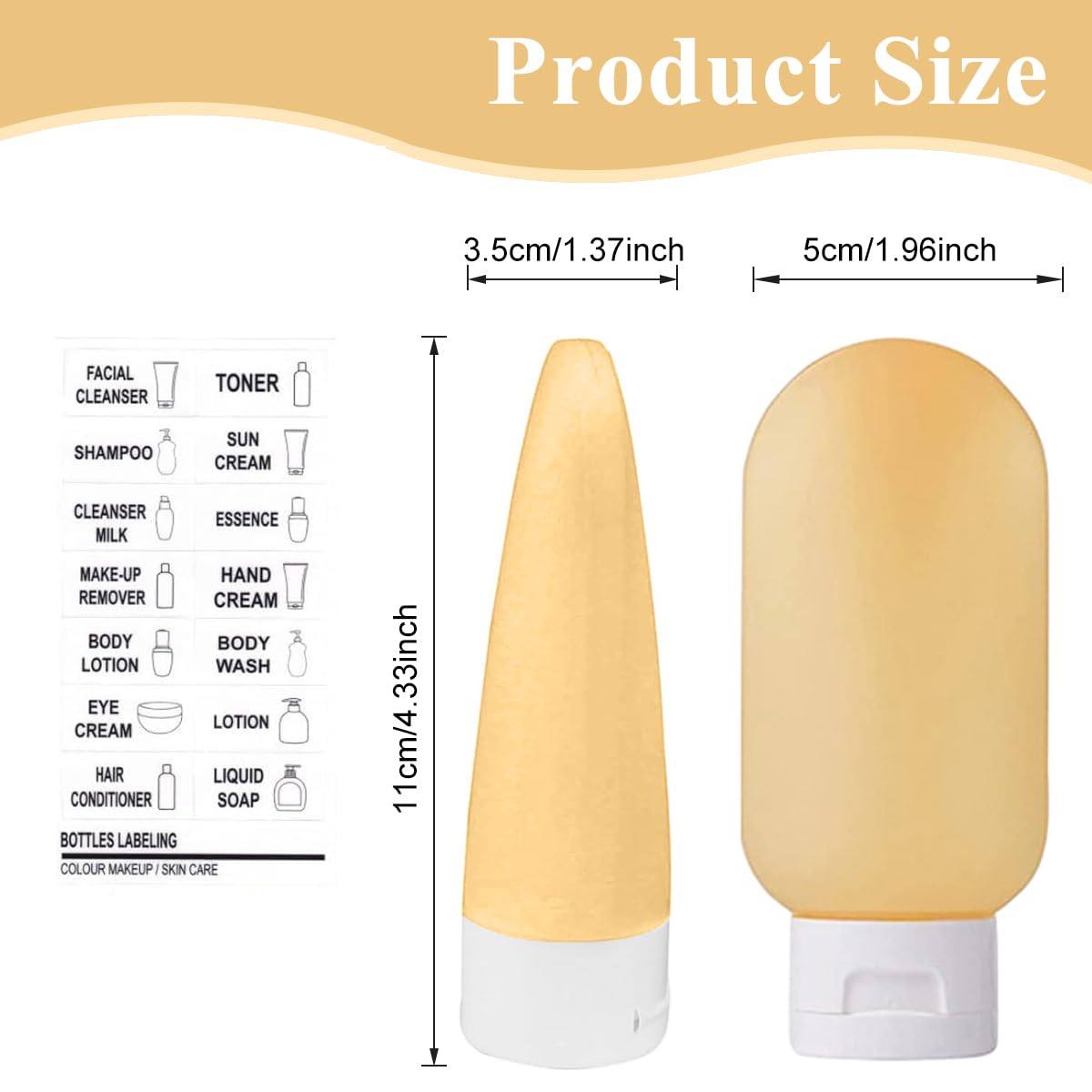 MAYCREATE® 3-Piece 60ml Travel Bottles Set - Leakproof Refillable Squeeze Bottles for Shampoo, Lotion & Toiletries | BPA-Free Plastic Travel Containers with Lids (Pink-Yellow) - Perfect for Airplane Carry-On, Gym Bag & Vacation Essentials