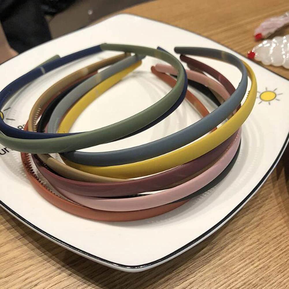 12 Pack Fashion Women's Solid Headbands - Plastic Hair Hoops & Simple Scrub Headbands for Girls & Women | Perfect for Workouts, Yoga, Sports & Everyday Styling