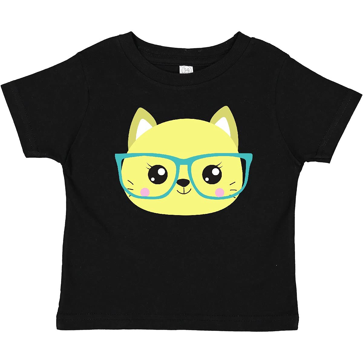 Inktastic Hipster Cat with Glasses - Cute Kitten Baby T-Shirt for Boys & Girls - Perfect for Casual Wear, Playdates & Family Photos