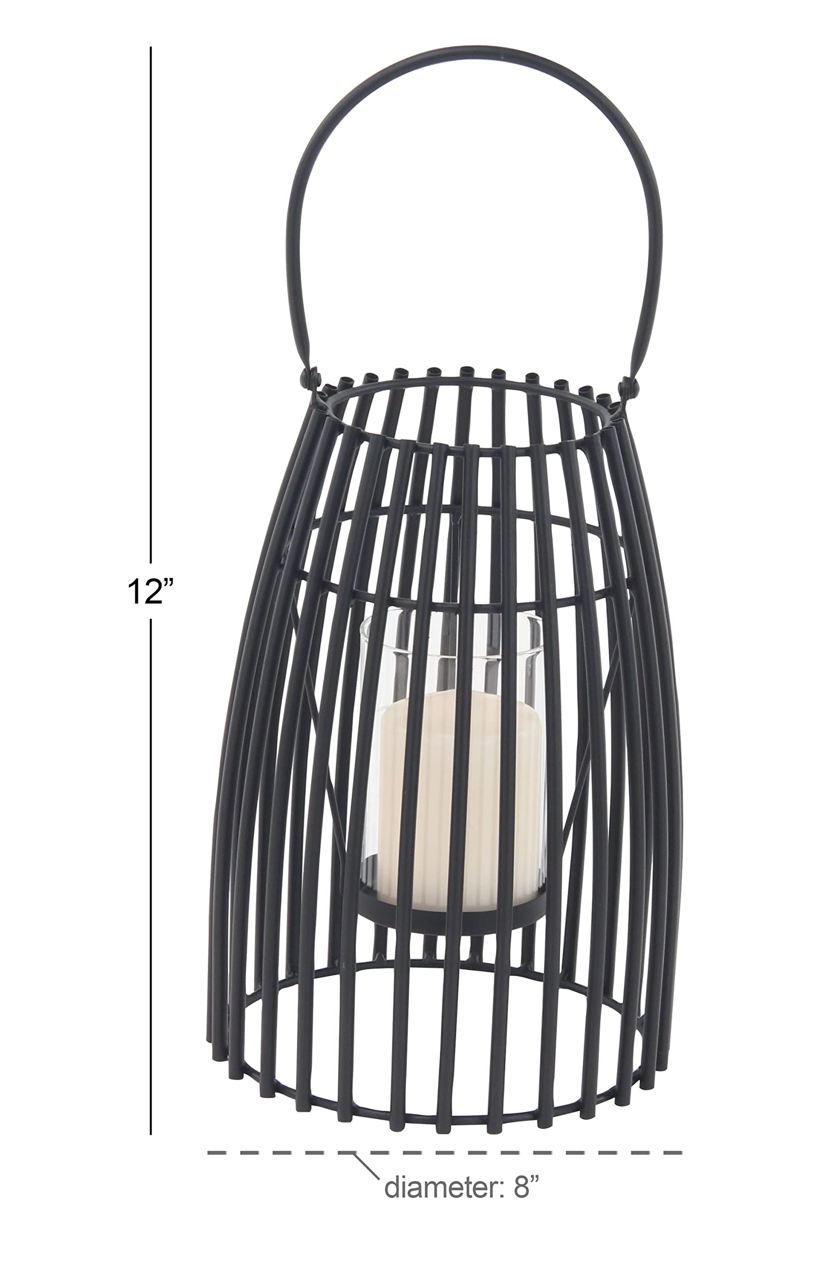 Deco 79 Black Metal Candle Lantern - 8