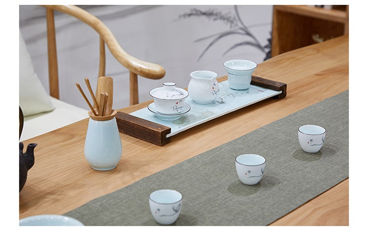 Simple Modern Pine Wood Chinese Tea Table - Handcrafted Solid Wood Tea Table for Living Room, Zen Decor, Asian Style Home Furniture - Perfect for Tea Ceremony, Meditation & Relaxation