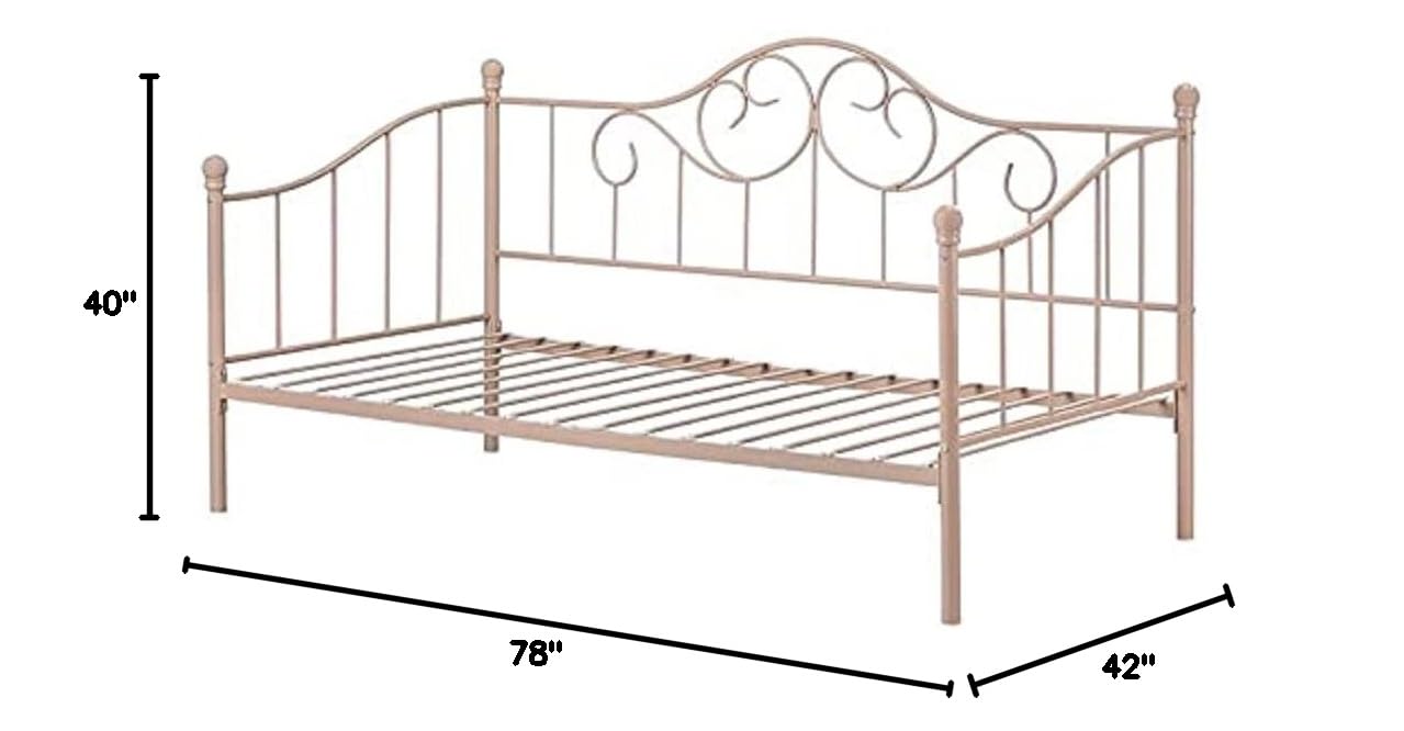 South Shore Lily Rose Twin Metal Daybed with Trundle, 39