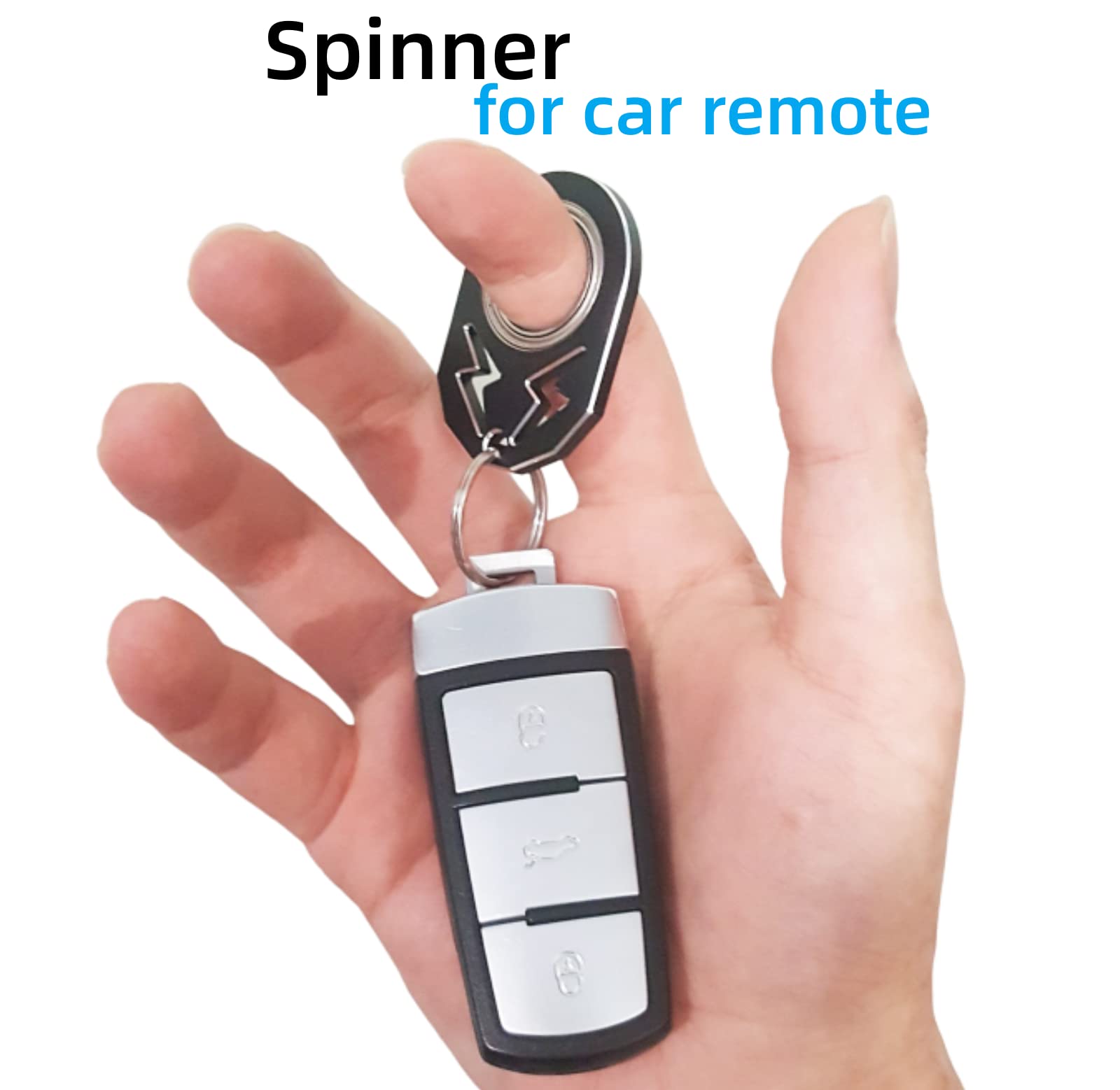 YIPUKIYI Metal Fidget Spinner Keychain - Stress Relief Toy for Adults & Kids - Black - Perfect for Anxiety Relief, Office, Travel & School