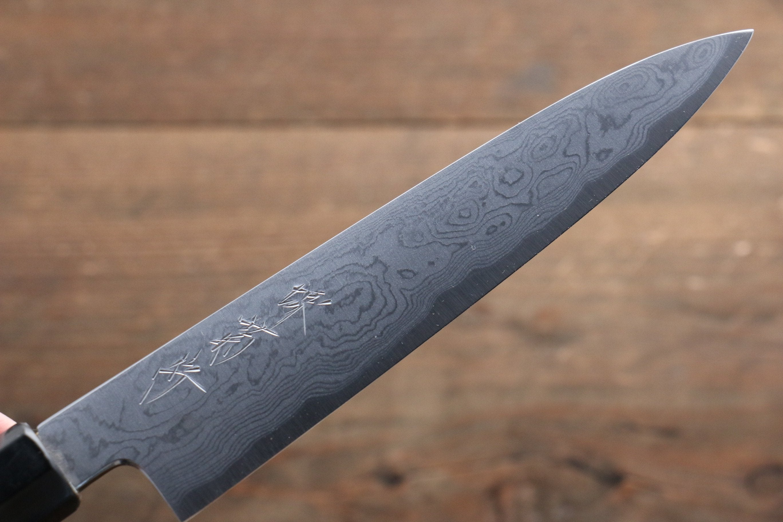 Premium Kikumori Blue Steel No.1 Damascus Petty Knife 150mm - Japanese Magnolia Wood Handle - Perfect for Slicing, Peeling & Precision Kitchen Tasks - Ideal for Chefs & Home Cooks