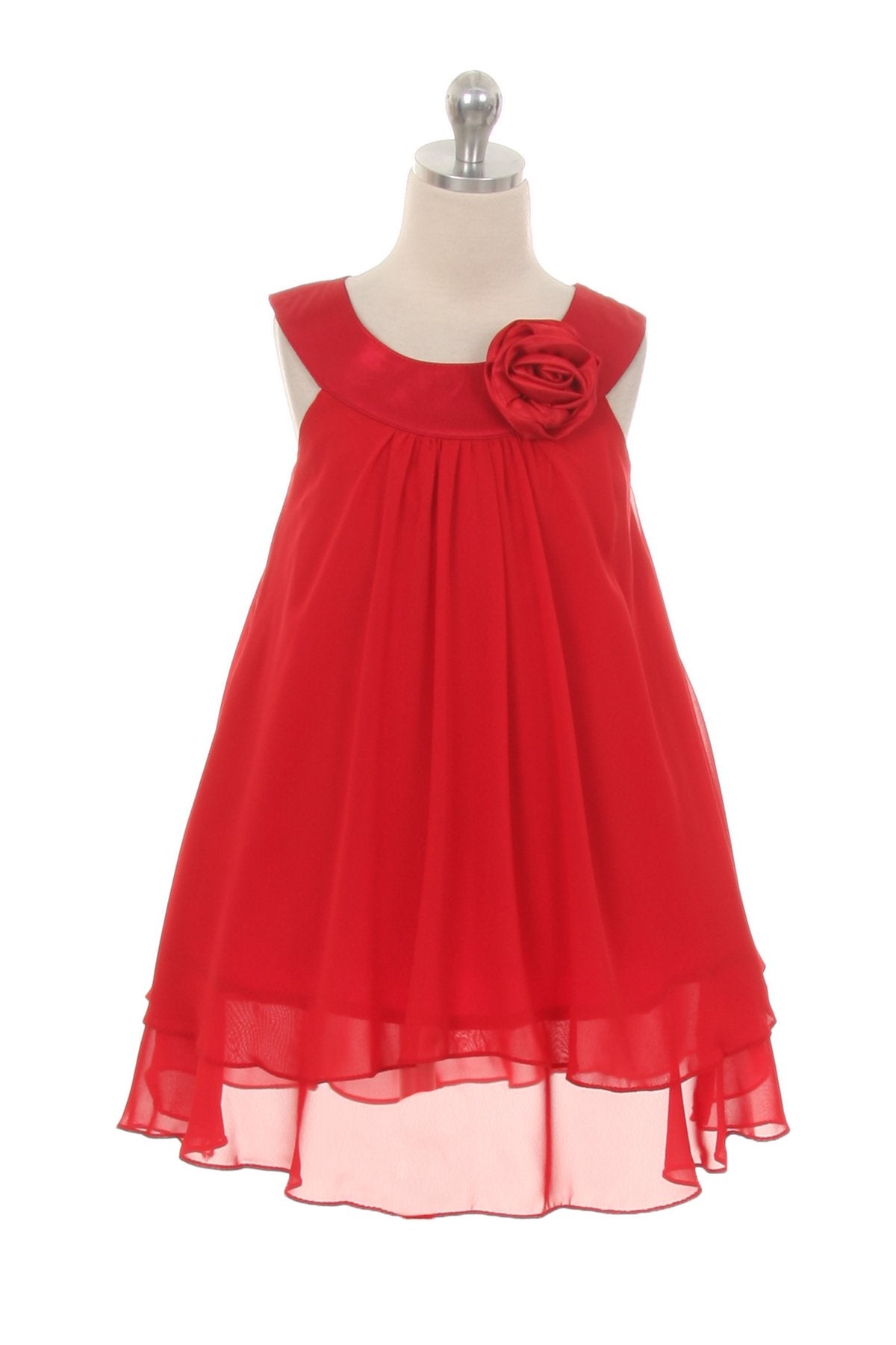 Elegant Chiffon Dress with Satin Neckline - Women's Flowy Summer Party Dress for Weddings, Cocktails & Special Occasions