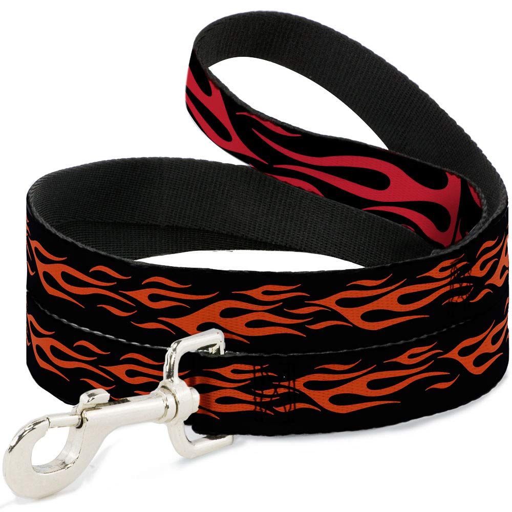 Buckle-Down 6FT Flame Red Dog Leash - 1 Inch Wide Heavy Duty Pet Lead for Walking, Training & Outdoor Adventures