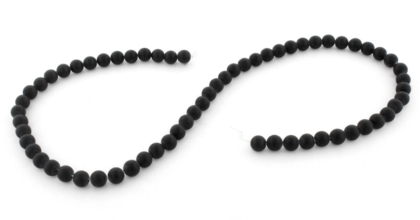 6mm Frosted Black Round Gemstone Beads for Jewelry Making - DIY Bracelets, Necklaces, Earrings & Craft Projects