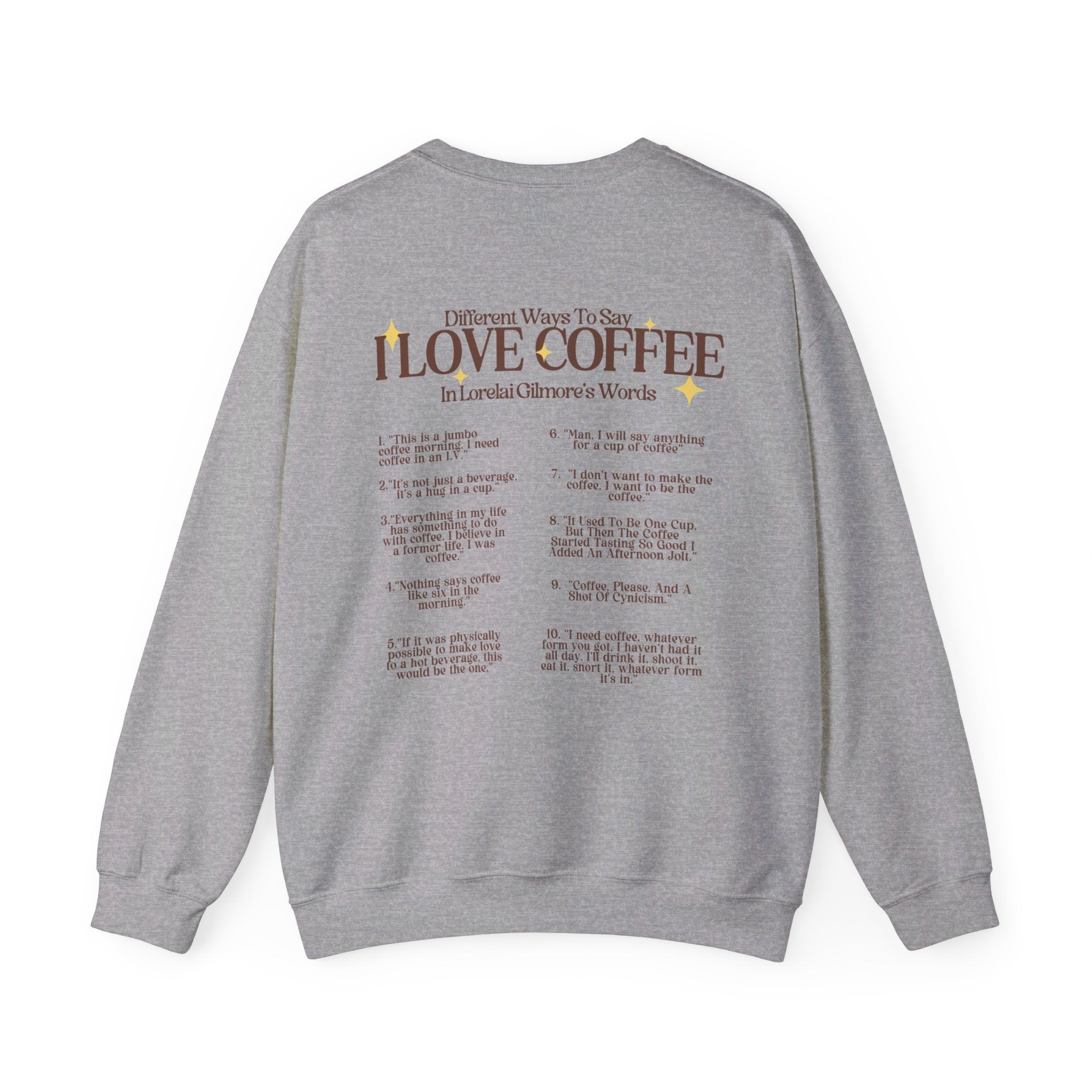 I Love Coffee Crewneck Sweatshirt - Soft & Comfortable Unisex Pullover for Coffee Lovers - Perfect for Casual Wear, Gifts & Coffee Shop Outings