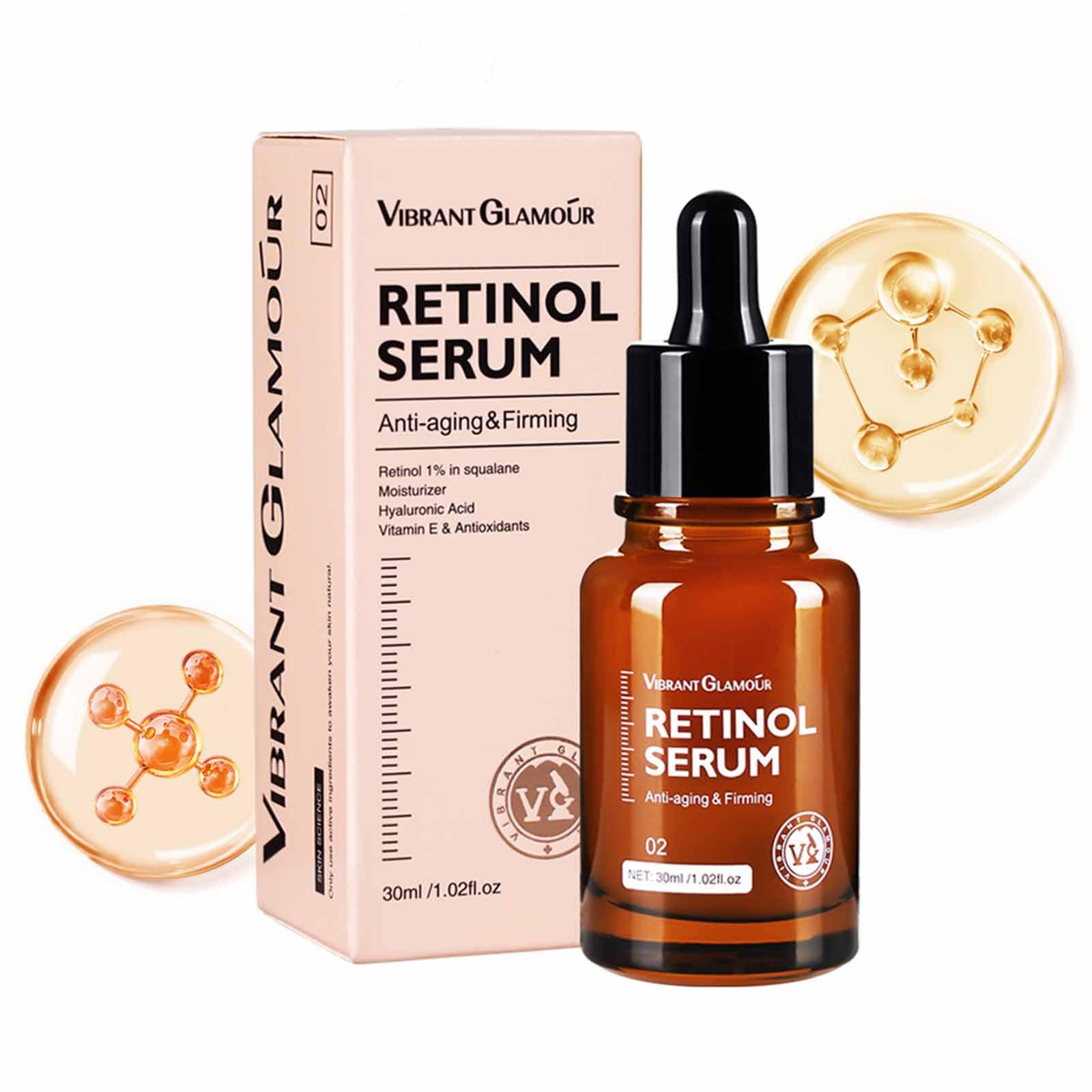 Best Retinol Face Serum for Wrinkles & Anti-Aging - 30ML Vitamin A Facial Treatment for Smoothing, Moisturizing & Firming Skin - Reduces Fine Lines & Wrinkles - Perfect for Nighttime Skincare Routine & Mature Skin Care Regimen