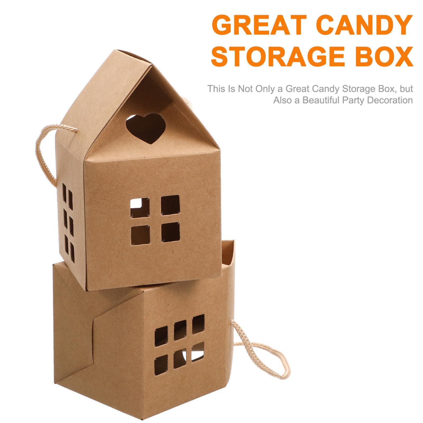 10pcs Kraft Paper Candy Boxes - House Shaped Chocolate Gift Box for Wedding Favors, Christmas Party Treats & Holiday Candy Packaging - Perfect for DIY Gifts, Party Decorations and Sweet Treat Displays