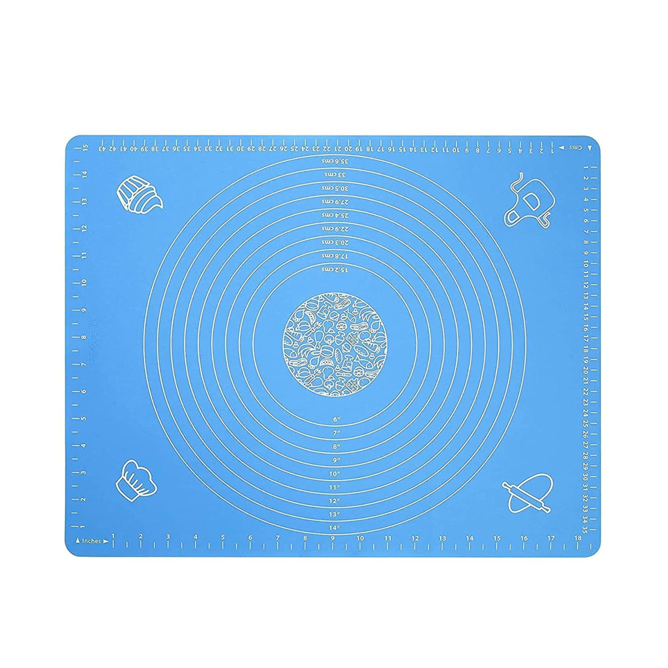 Non-Stick Silicone Baking Mat 50x40cm - Reusable Pastry, Fondant, Dough, Roti & Chapati Rolling Sheet with Measurements - Multi Color for Baking, Cooking & Kitchen Decor