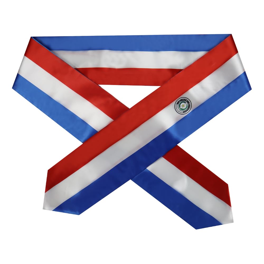 Paraguay Flag Graduation Stole - 180x13cm Double Sided Sash for International Students - Perfect for Study Abroad Graduation Ceremonies, Cultural Events & Gift Giving