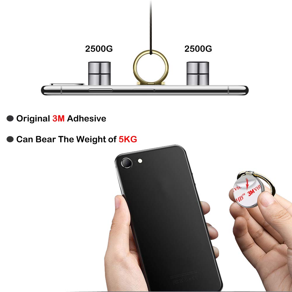 Cell Phone Ring Holder Stand with Adhesive Grip - Glitter Gold Phone Grip for iPhone, Samsung & Most Smartphones | Perfect for Hands-Free Viewing, Selfies & Secure Grip