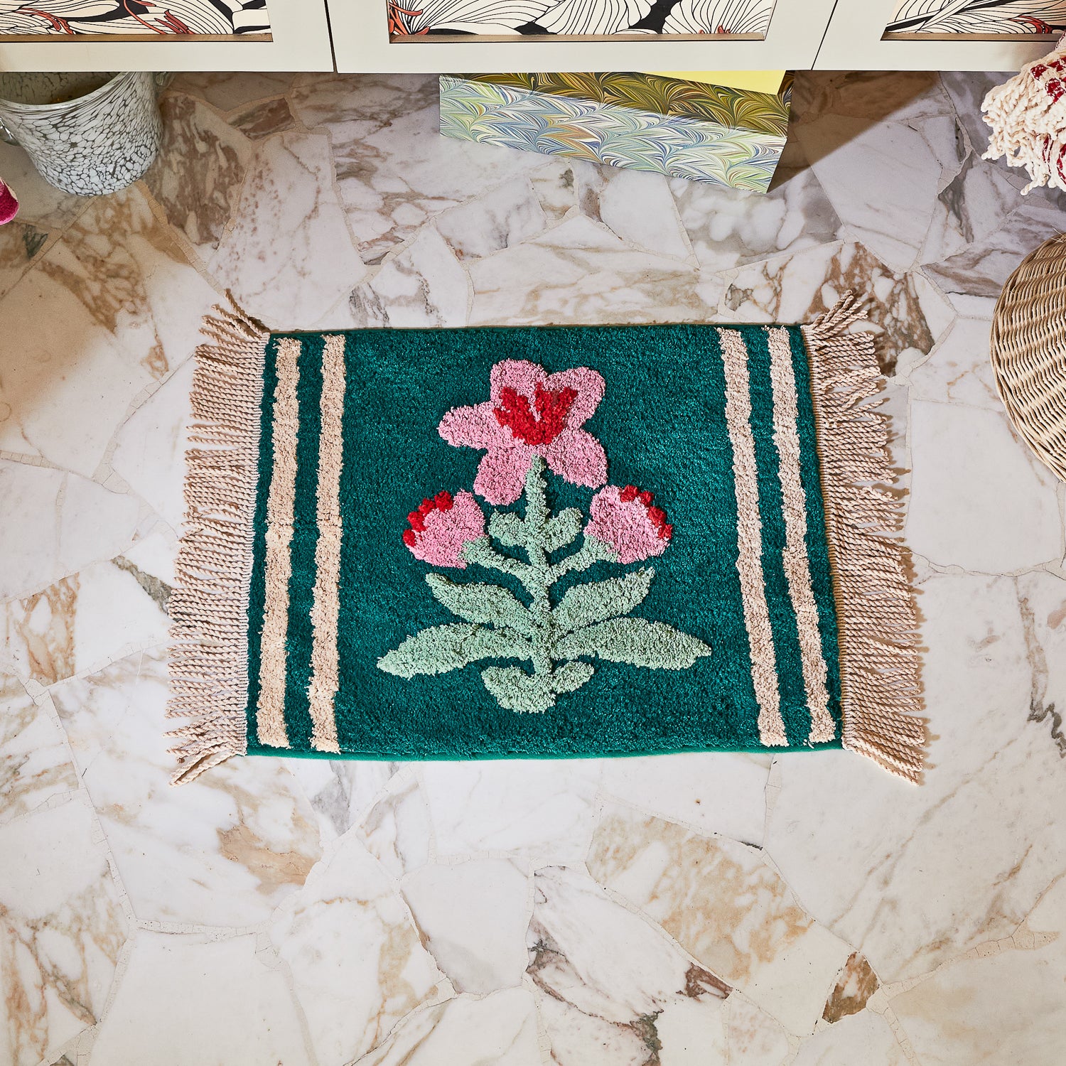 Non-Slip Mini Bath Mat for Bathroom - Soft Absorbent Microfiber Floor Mat for Kids, Pets & Adults - Perfect for Showers, Bathtubs & Sinks