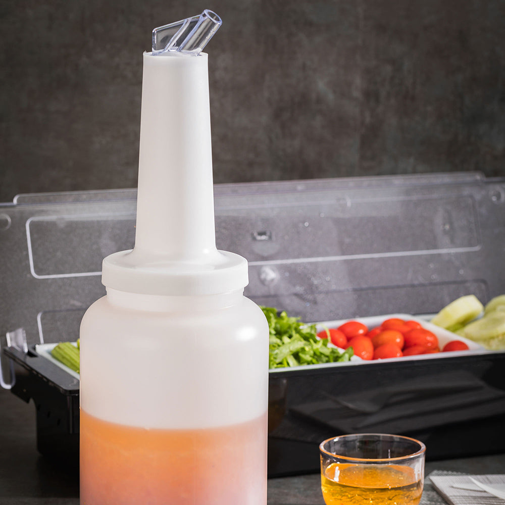Bar Lux 2.5 Quart Clear Plastic Storage Bottle with Quick-Pour Spout & Airtight Lid - 5x5x15 Inches - Ideal for Kitchen, Garage & DIY Projects - 1 Count Box