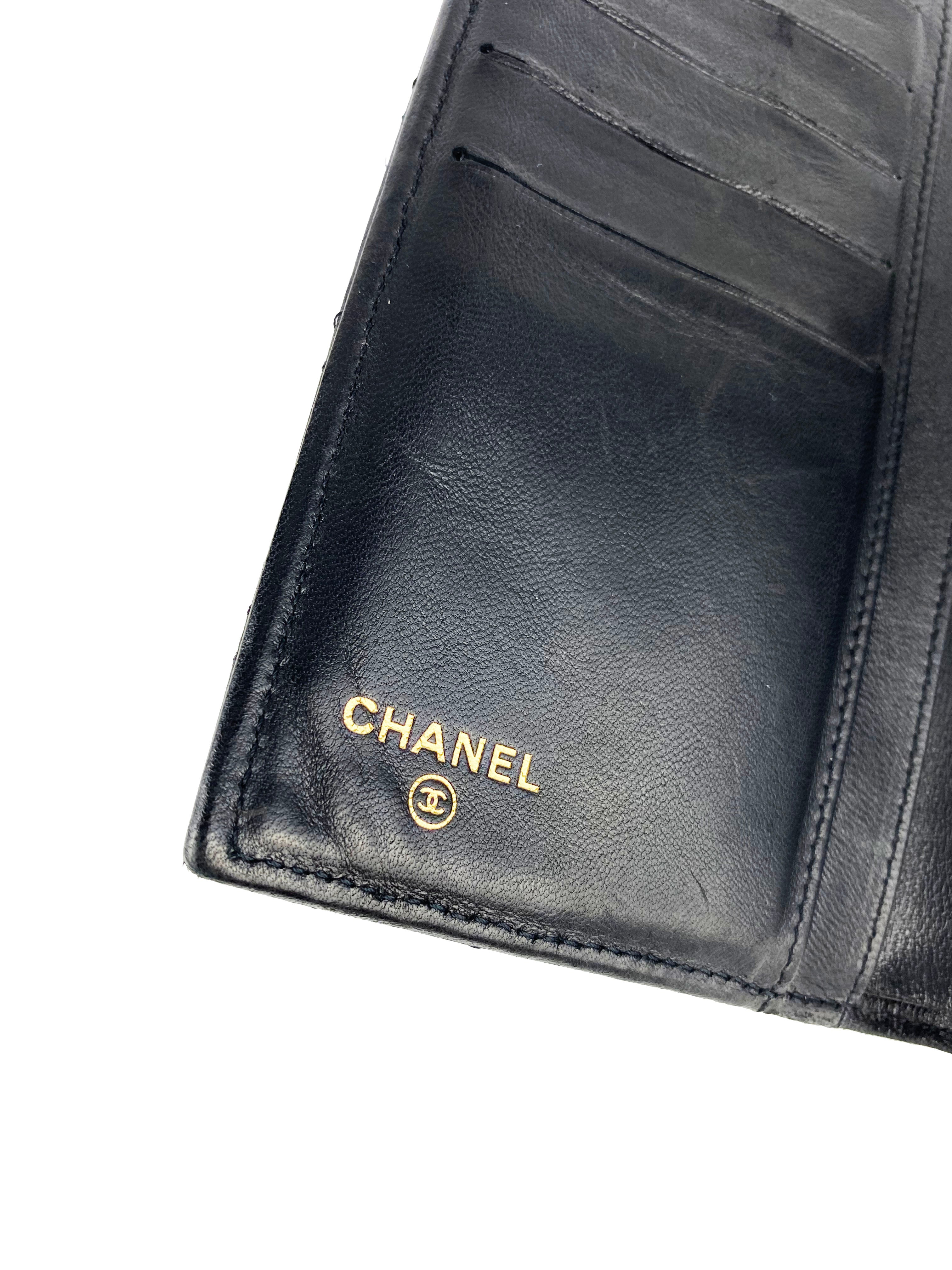 Chanel Black Classic Flap Wallet - Genuine Leather Luxury Women's Wallet for Everyday Use & Special Occasions