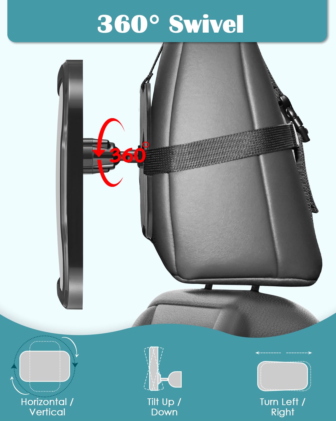 Zacro Shatter-Proof Acrylic Baby Car Mirror - 360° Adjustable Rear Facing Car Seat Mirror for Safe Baby Monitoring | Perfect for Road Trips & Daily Commutes with Infants
