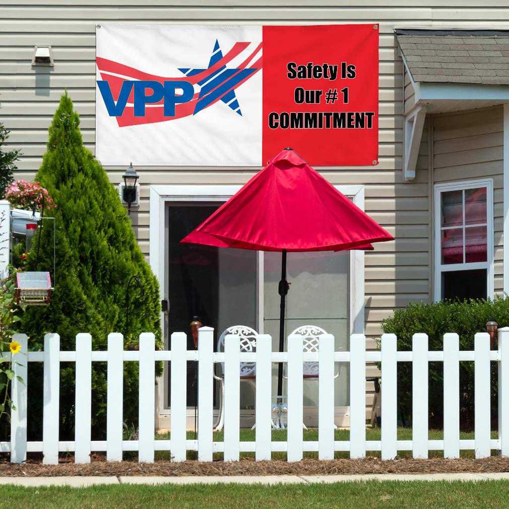 Vinyl Banner - Multiple Sizes (60x144 Inches) | Weatherproof, Industrial Strength with 10 Grommets | VPP Safety Commitment | Perfect for Outdoor Yard Signs, Events & Business Advertising