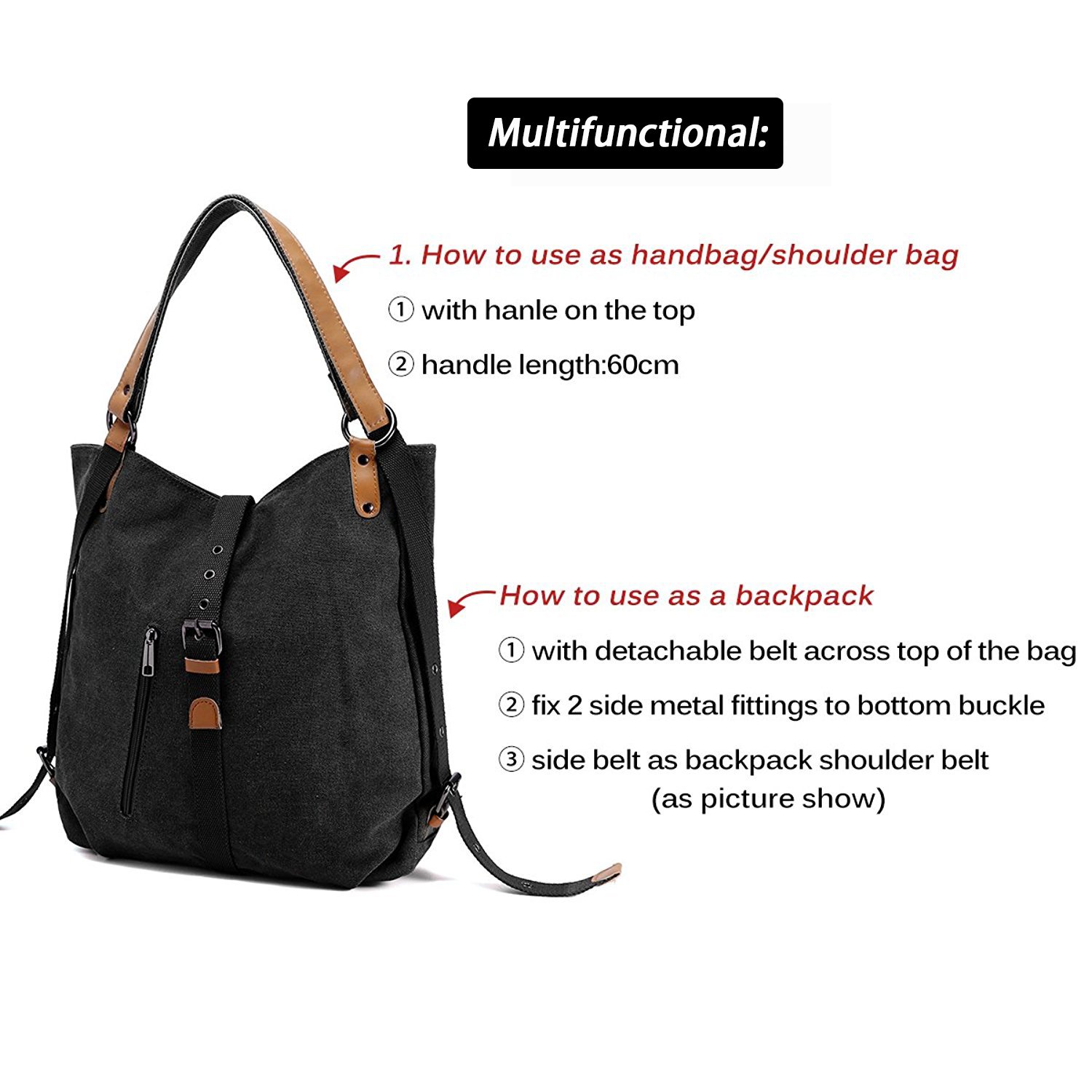 YoLin Women's Fashion Shoulder Bag - Stylish Casual Backpack Purse, Multifunctional Canvas Crossbody Bag for Work, Travel & Daily Use