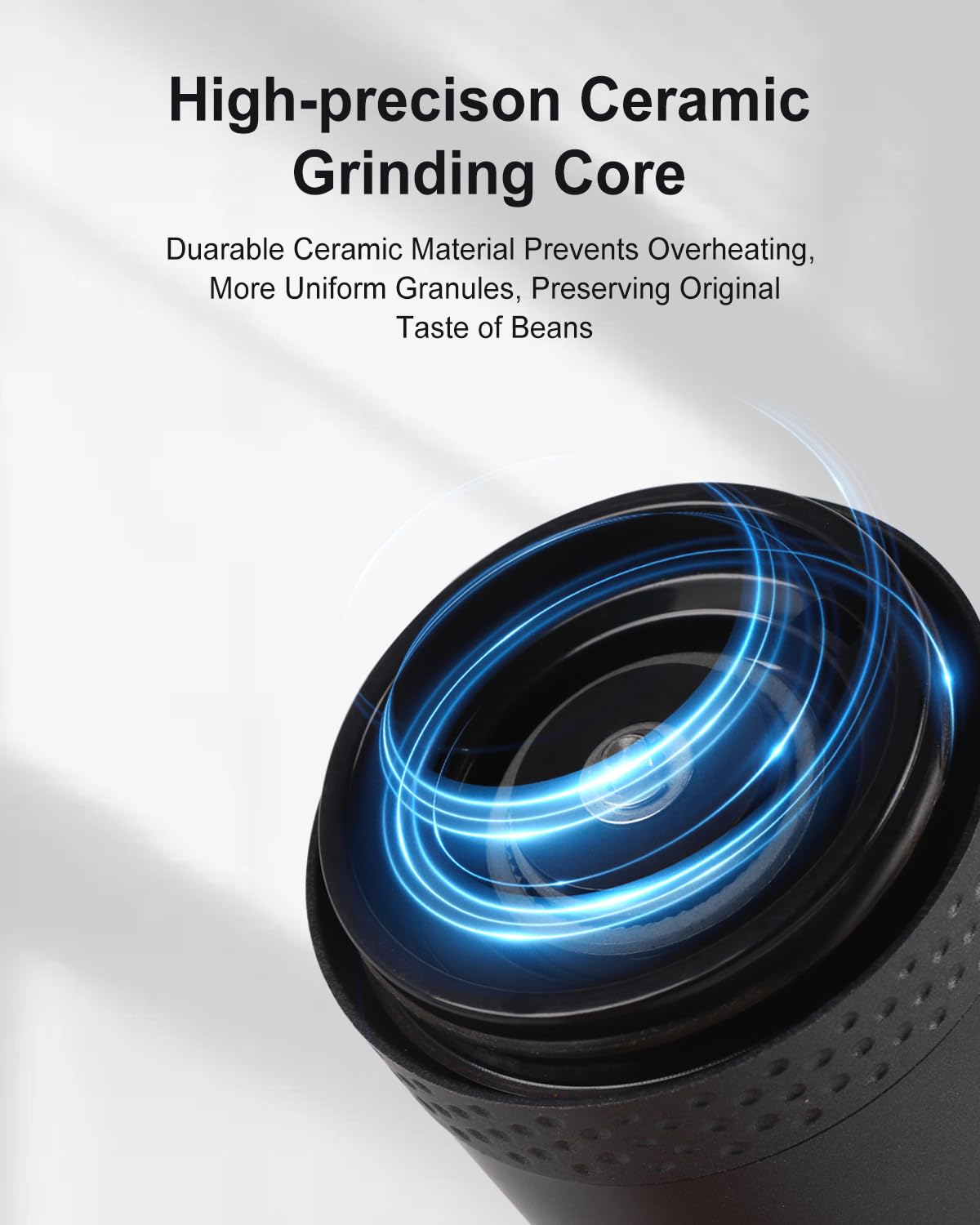 Portable Electric Coffee Grinder with 38 Adjustable Settings - Rechargeable Battery & LCD Display - Conical Burr Mill for Espresso, French Press & Drip Coffee - Perfect for Travel, Camping & Home Use