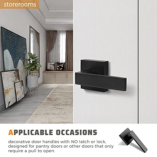 KNOBWELL 9-Pack Matte Black Door Levers - Single Sided for Interior Doors