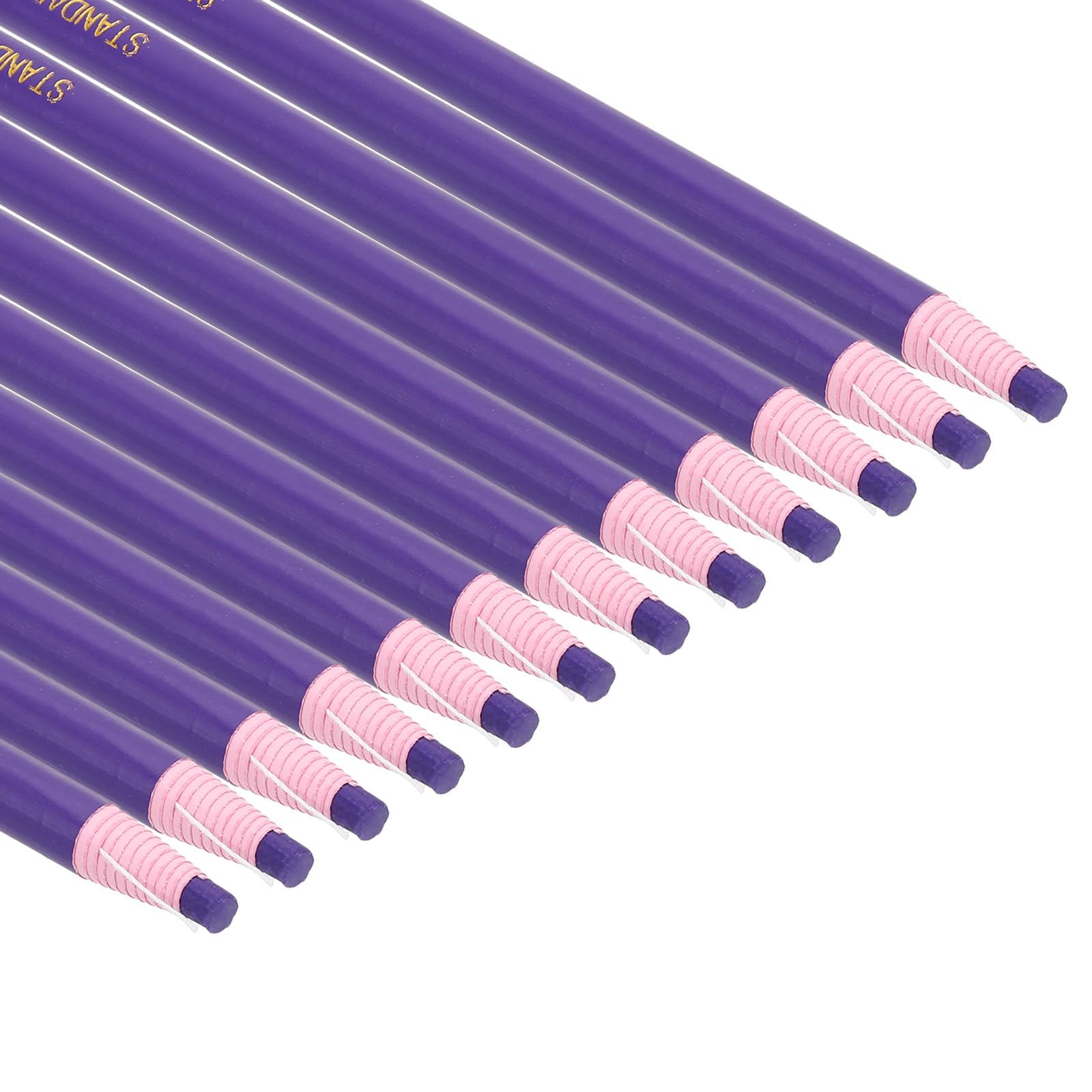 PATIKIL Peel-Off China Markers - 12 Pack Grease Wax Pencils for Glass, Fabric, Film, Paper, Vinyl & Metal | Wooden Writing & Drawing Tool | Ideal for Garment Marking, Industrial Labeling & Craft Projects (Purple)