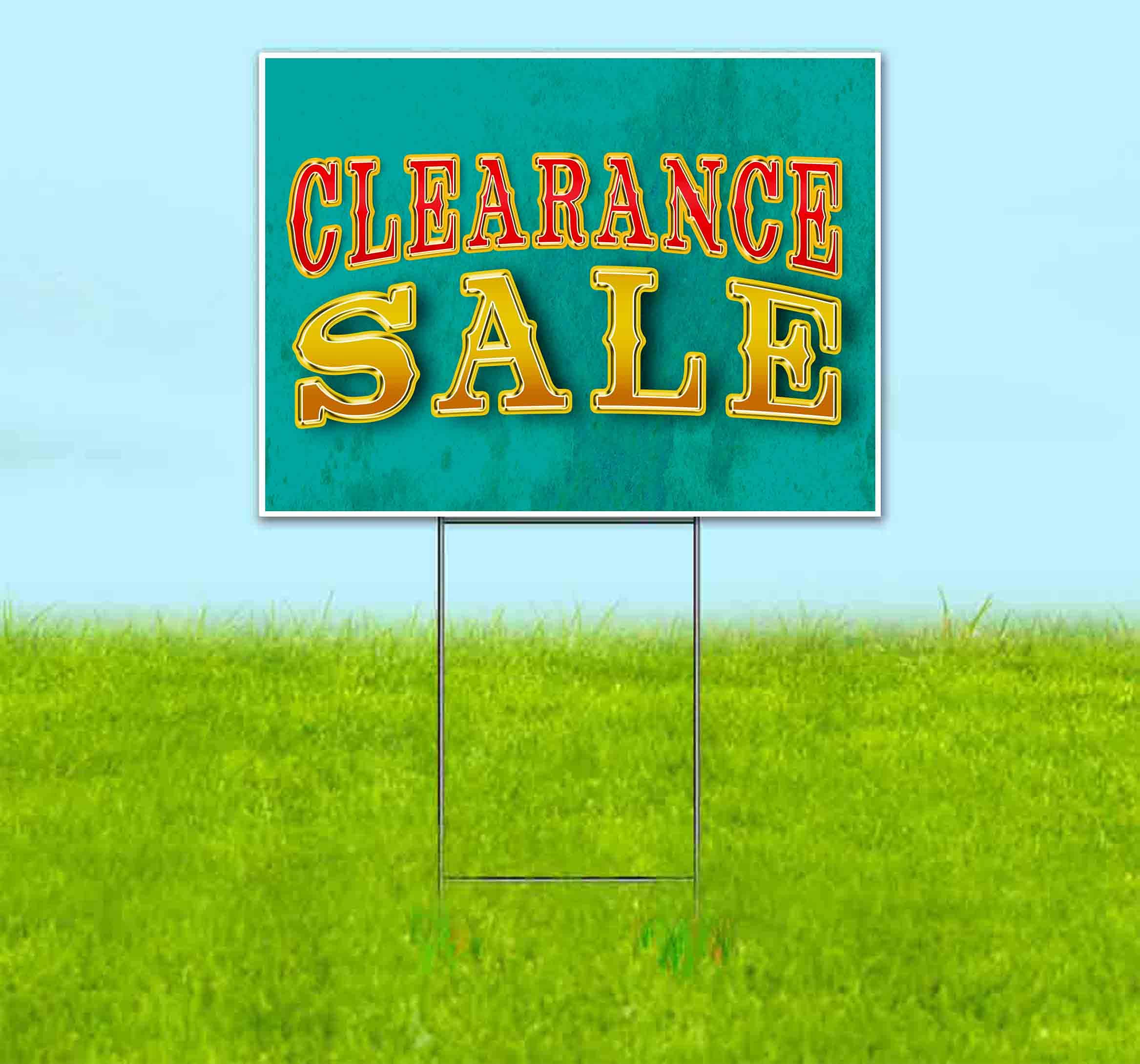 18x24 Inch Clearance Yard Signs with Metal Step Stakes - Bulk Discounts & Multi-Pack Options for Advertising, Events & Business Promotions (Made in USA)