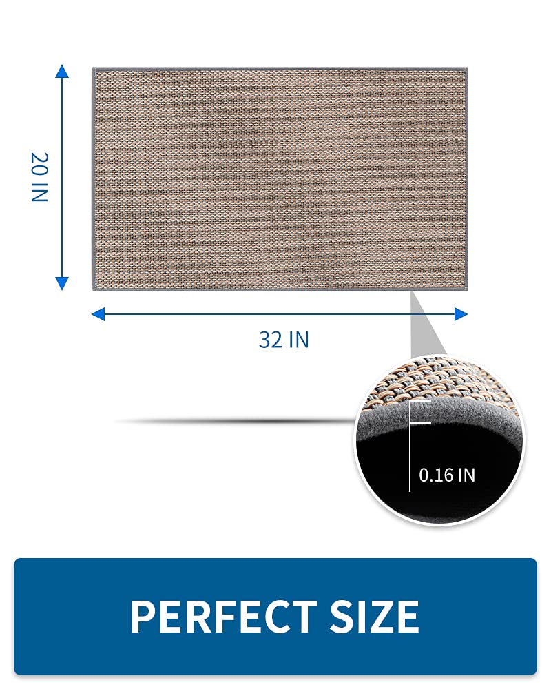 Non-Slip Washable Kitchen Rugs - Absorbent Anti-Skid Floor Mats for Sink Area, Cooking Space & High Traffic Zones (Grey, 20x32 Inches) - Perfect for Spill Protection, Comfort Standing & Kitchen Decor