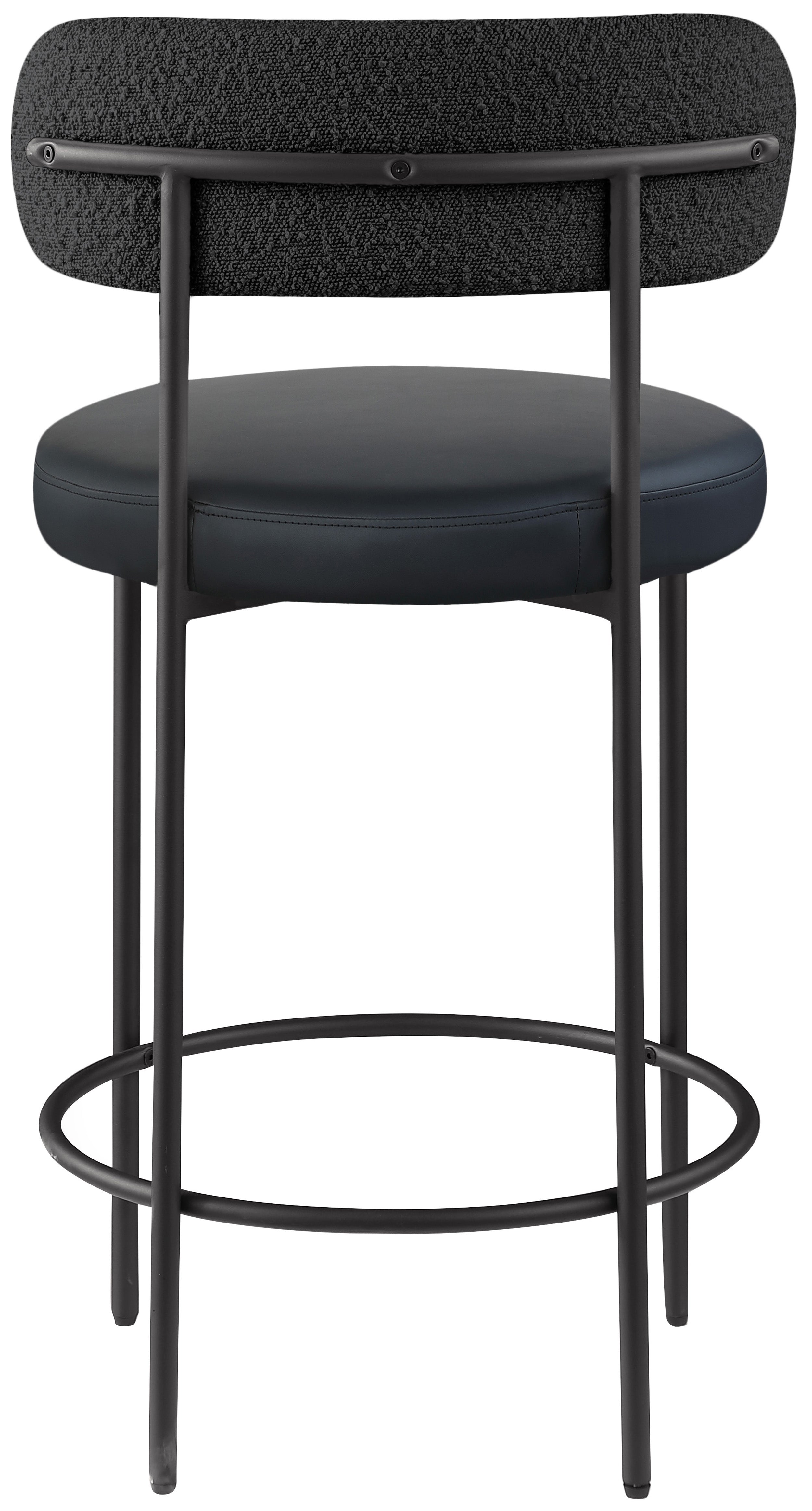 Vegan Leather Seat Stool - Modern PU Leather Footrest Ottoman with Non-Slip Bottom, Perfect for Living Room, Bedroom, Office & Nursery - Lightweight & Space-Saving Stool for Extra Seating or Footrest