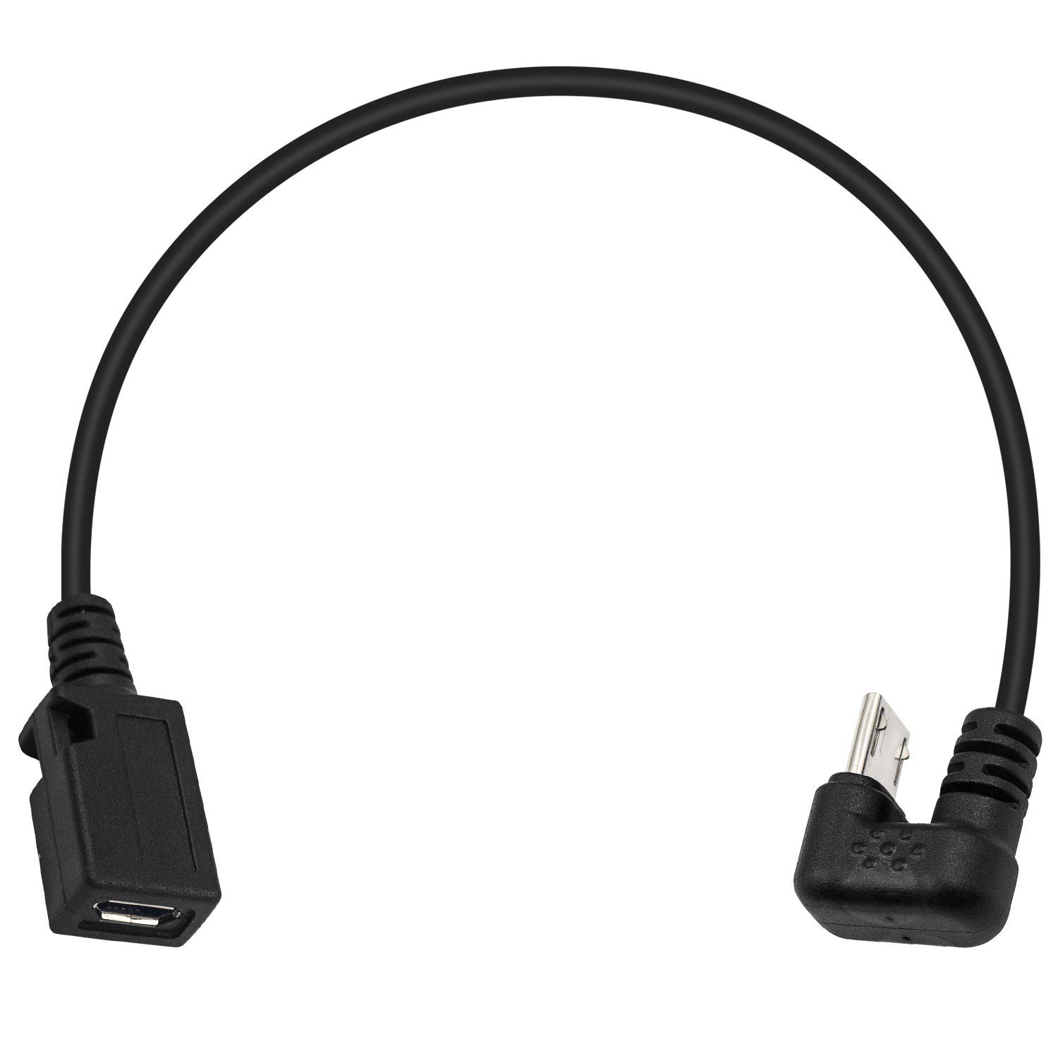 Poyiccot 180 Degree U Shape Micro USB Extension Cable - 30cm Male to Female Charger Cord for Android Smartphones, Cameras & Devices | Perfect for Tight Spaces & Wall Charging