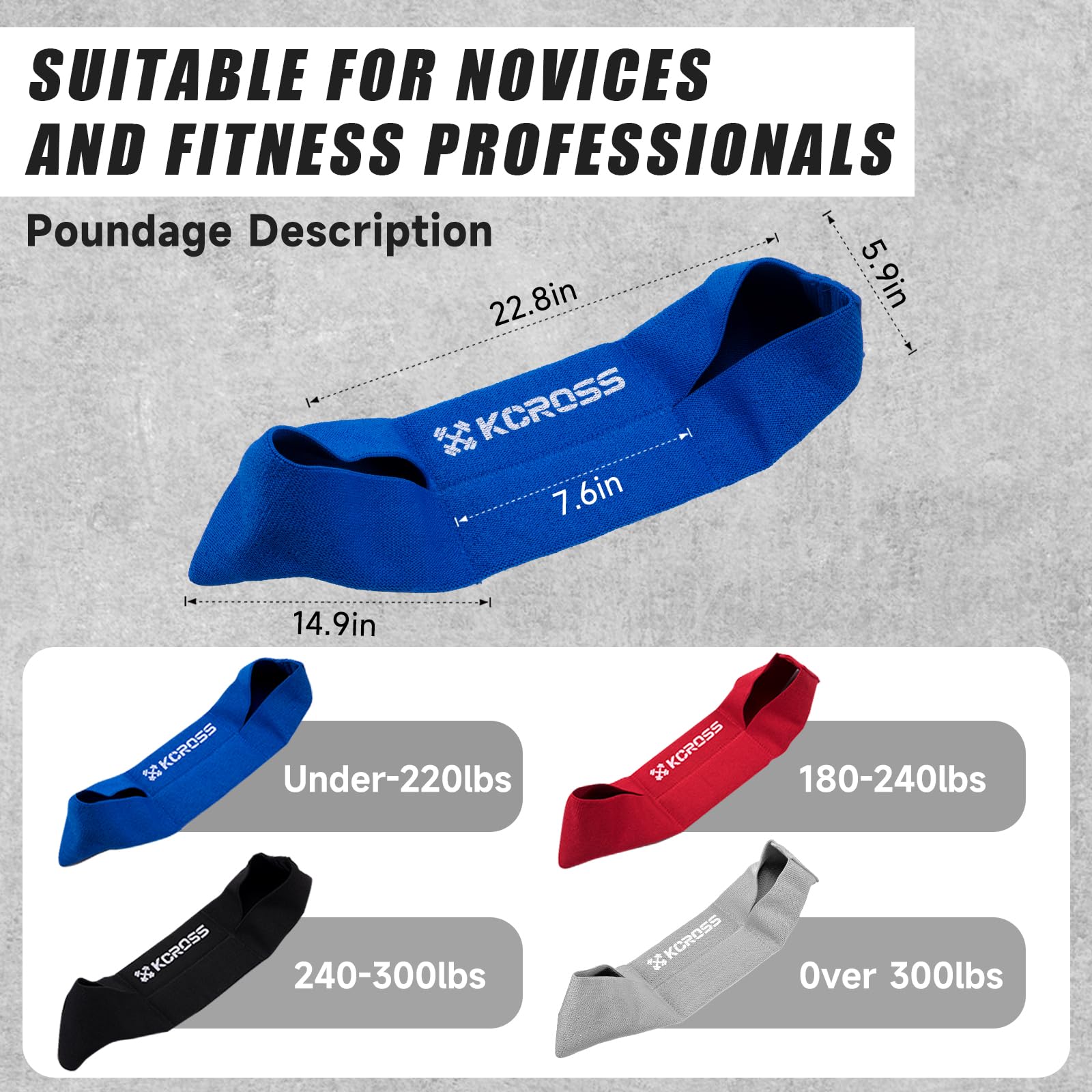 KCROSS Bench Press Band for Men & Women - Heavy Duty Weight Lifting Resistance Bands for Strength Training, Push Up Exercises & Home Gym Workouts - Perfect for CrossFit, Powerlifting & Home Fitness Routines