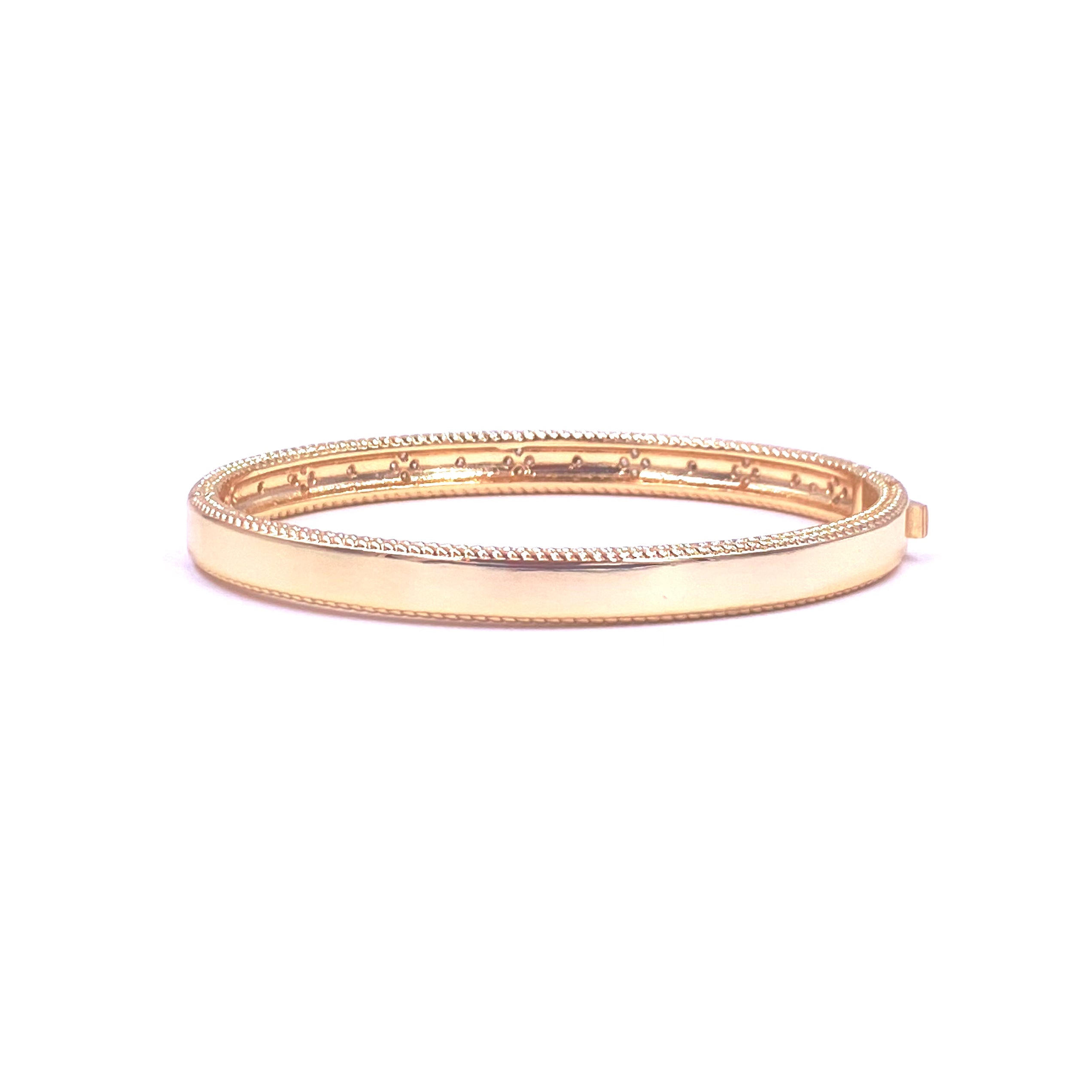 Luxury Ashley Gold Stainless Steel CZ Bangle Bracelet - 18K Gold Plated Inlay Cubic Zirconia Jewelry for Women, Perfect for Parties, Weddings & Special Occasions