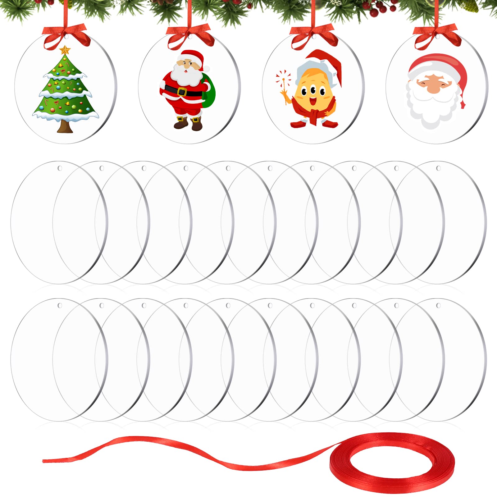30Pcs Clear Acrylic Keychain Blanks - 3 Inch Round with Hole, 0.08 Inch Thick Transparent Acrylic Circles for DIY Crafts, Cricut Projects, Baby Monthly Milestone Markers & Custom Signs - Perfect for Scrapbooking, Gift Tags and Personalized Jewelry Making