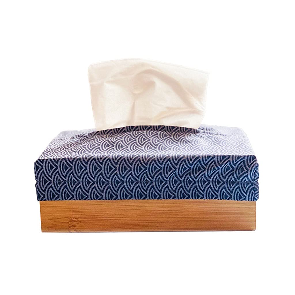 TOMYEUS Tissue Box Cover - Cotton Linen Fabric Tissue Holder for Home, Living Room, Car & Office | Decorative Napkin Storage Box | Simple Design (Color B) - Perfect for Sofa Side Tables, Bedside, Bathroom & Vehicle Center Console