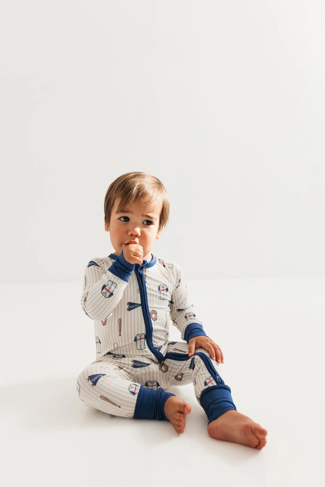 Blue Baseball Zippered Romper for Baby Boys & Girls - Soft Cotton One-Piece Jumpsuit with Front Zipper - Perfect for Playdates, Sports Games & Casual Outings