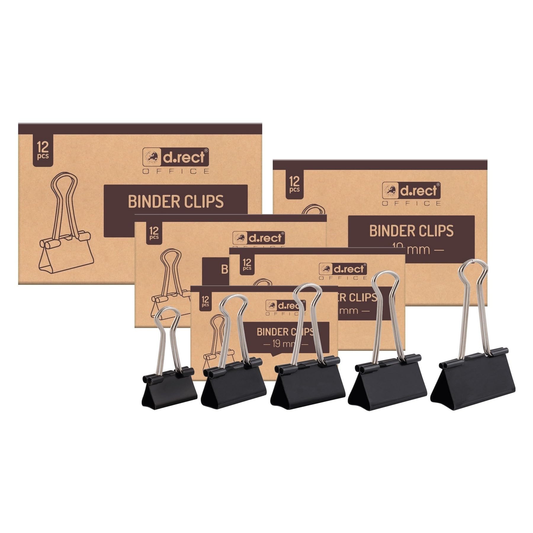 12-Pack Black 15mm Foldback Clips - Multi-Purpose Binder Clips for Office, School & Home Organization - Heavy Duty Paper Clips for Documents, Files & Bulletin Boards