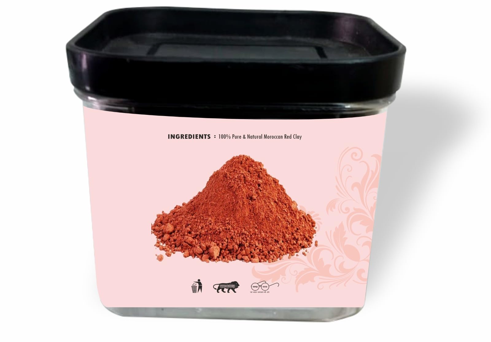 Heilen Biopharm Premium Moroccan Red Clay Powder for Skin Improvement - 100g, Pack of 1 | Natural Face Mask for Acne, Blackheads & Glowing Skin | DIY Skincare & Spa Treatment at Home