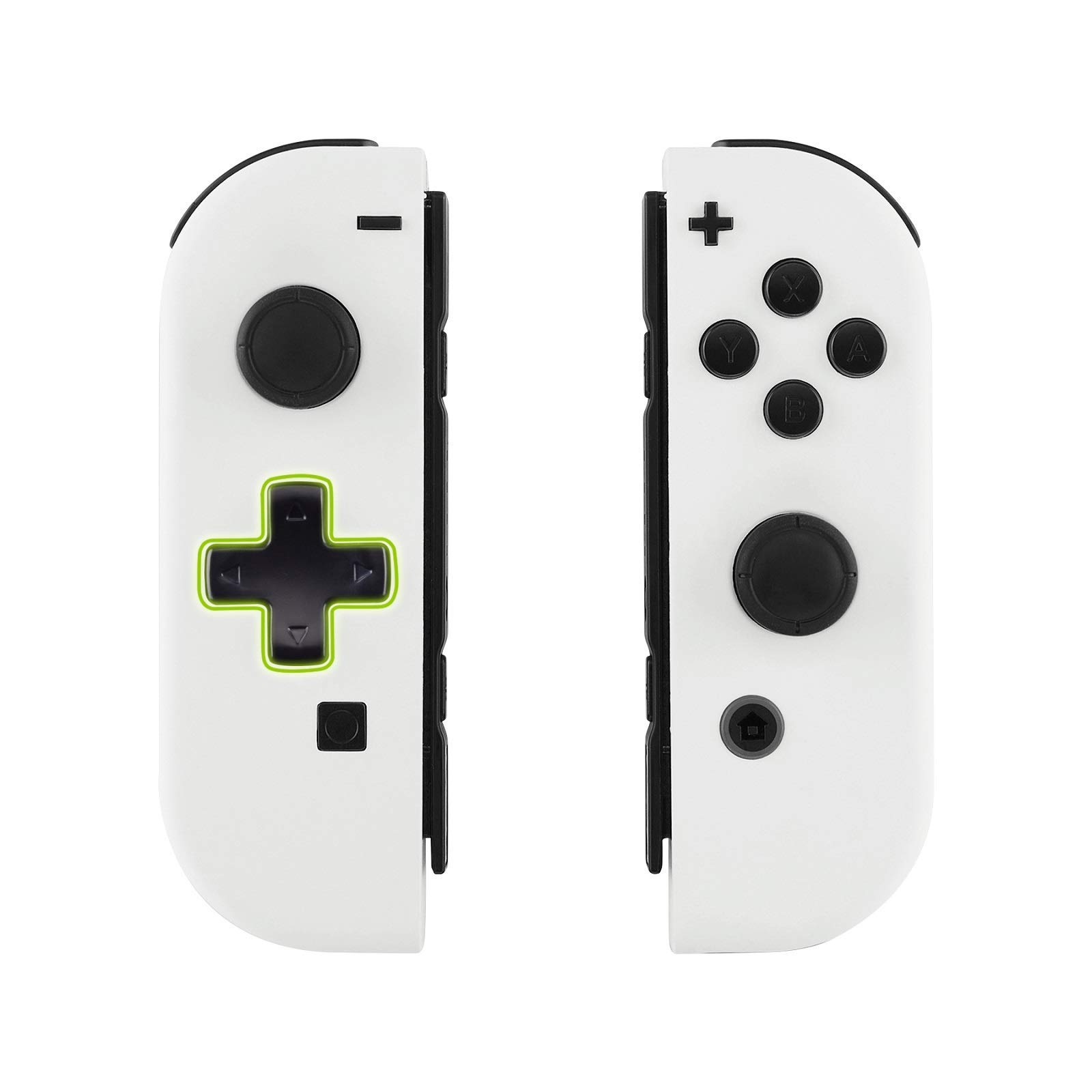 eXtremeRate Soft Touch Grip Back Plate & Joycon Housing Shell for Nintendo Switch (D-Pad Version) - Full Set Buttons Included, DIY Replacement Shell - White | Perfect for Gaming Comfort & Console Customization