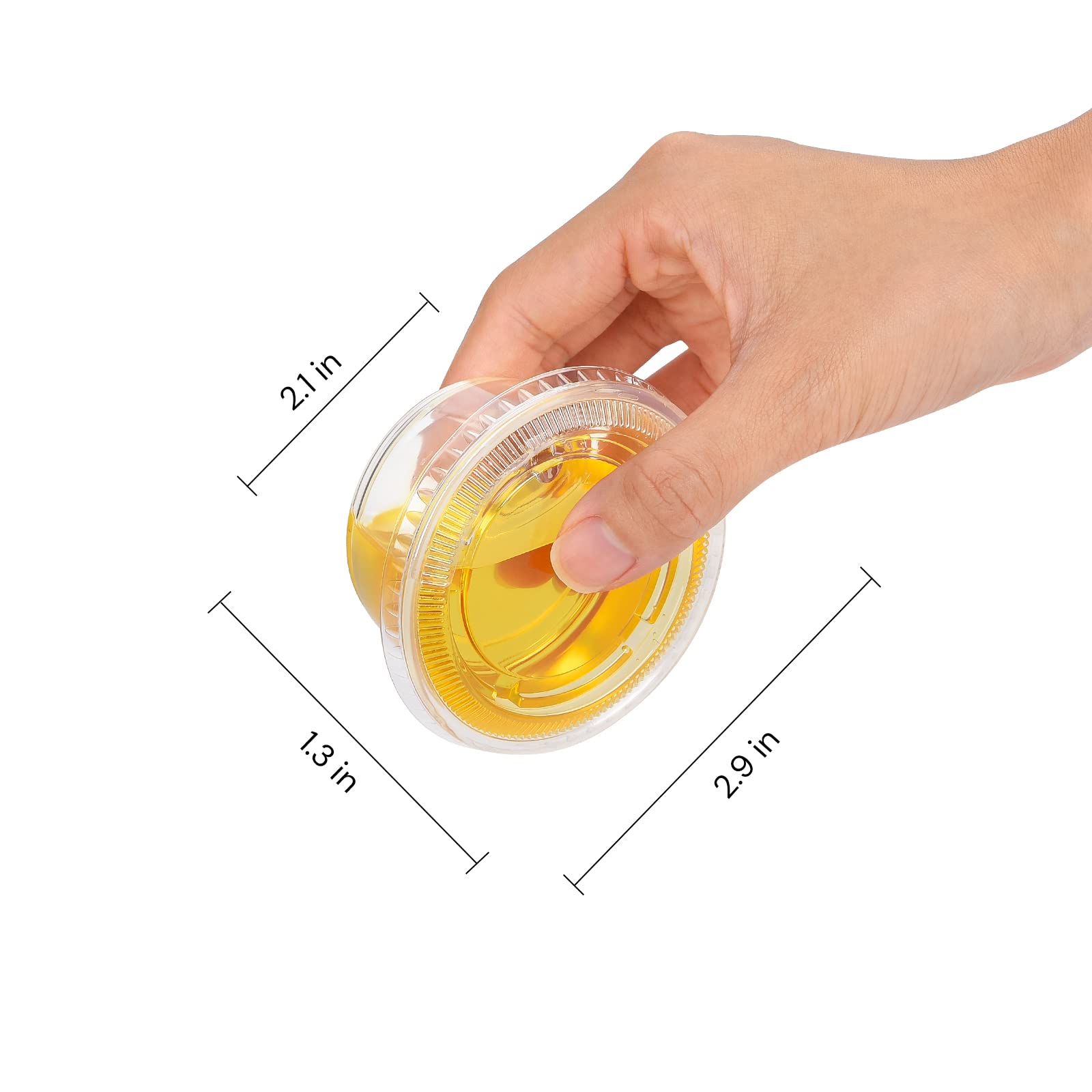 EDI Clear Disposable Plastic Portion Cups with Leakproof Lids - 3.25 oz Jello Shot & Condiment Containers (100 Pack) | BPA Free, Recyclable | Perfect for Parties, Catering & Food Service