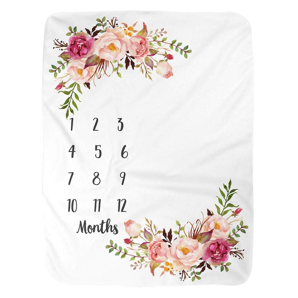 Activane Milestone Blanket for Baby - Soft Fleece Newborn Photography Blanket for Boys & Girls - Perfect Monthly Baby Shower Gift & Photo Prop for 1-12 Month Milestones