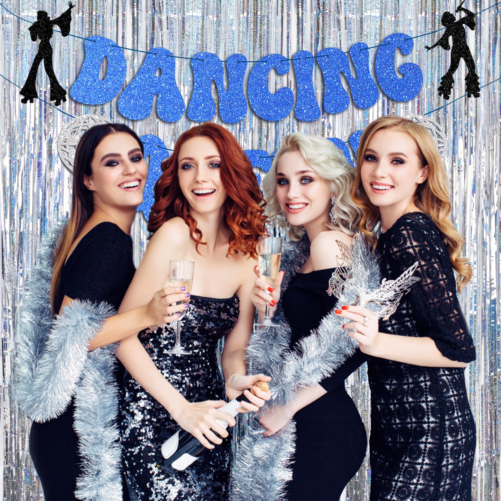 Konsait Glitter Dancing Queen Party Decorations - Mamma Mia Bachelorette Party Supplies, Disco Ball Banner for Birthday, Bridal Shower & Wedding Celebrations - Perfect for Disco Themed Parties, Girls Night Out & Dance Events