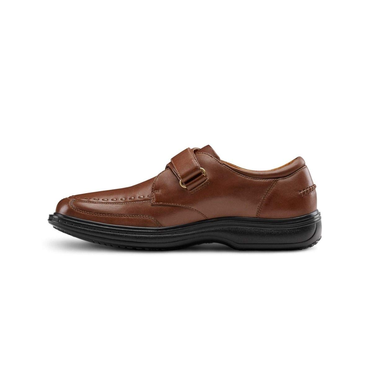Dr. Comfort Frank Diabetic Shoes for Men - Leather Dress Shoes with Stitch - Therapeutic Formal Shoes for Diabetics - Comfortable & Supportive Footwear for Work, Office & Special Occasions