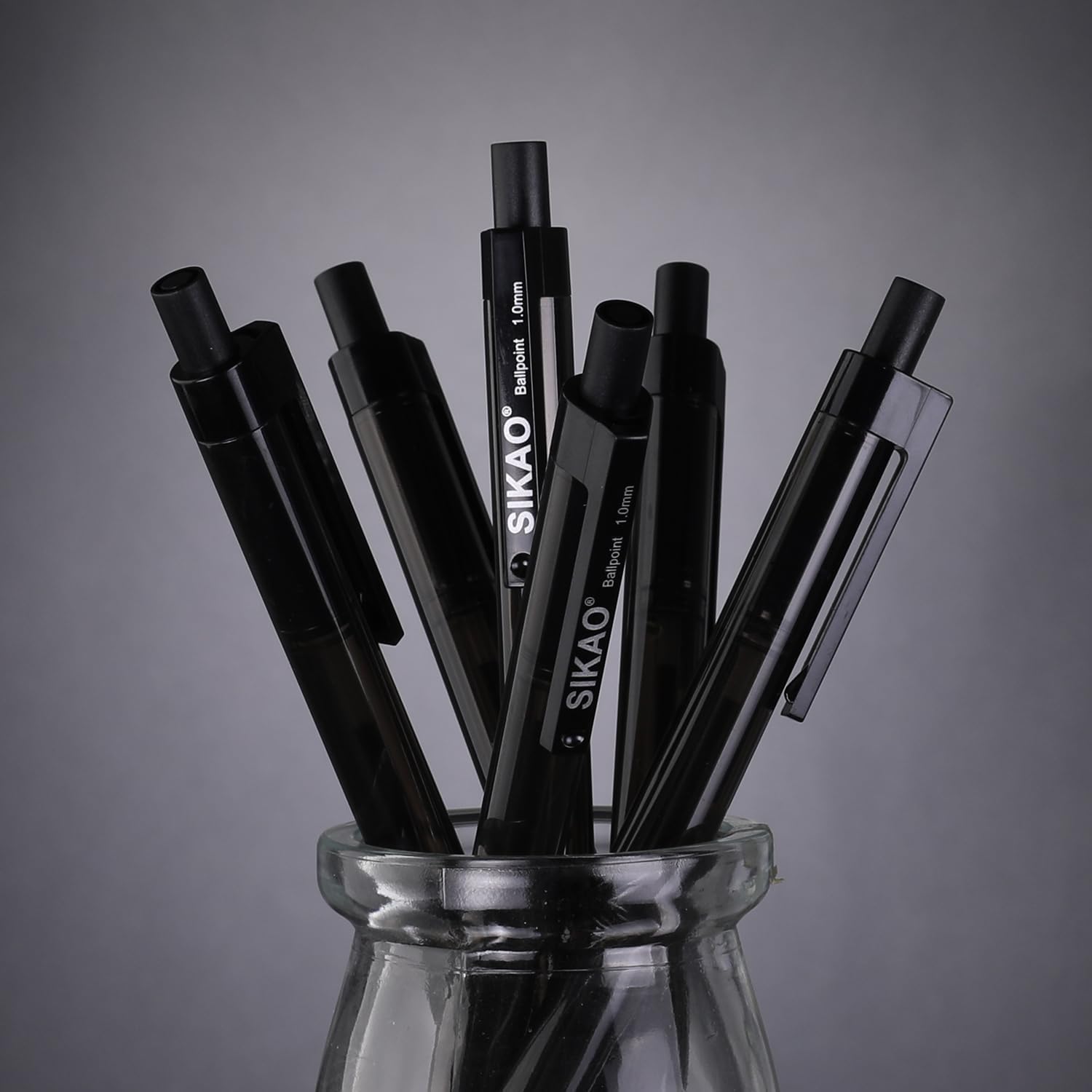 Bulk Black Ballpoint Pens - 60 Pack Smooth Writing No Smear Medium Point 1.0mm Retractable Click Pens for Office, School, Restaurant & Business Use - Premium Black Ink Pens for Everyday Writing Needs