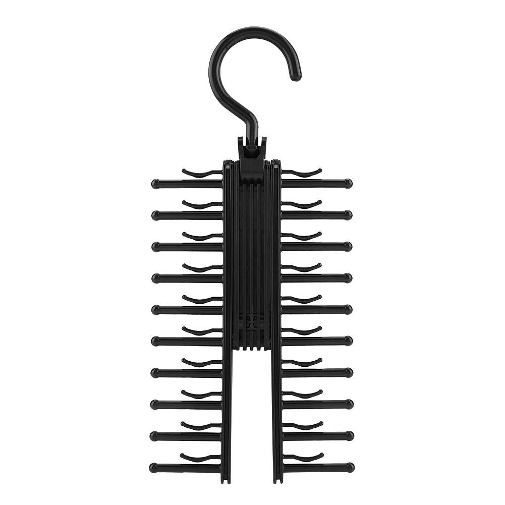 Ymiko 360 Degree Swivel Cross Tie Rack - Adjustable Closet Organizer for Belts, Scarves & Ties - Space Saving Hanger Hook Holder - Perfect for Bedroom, Closet & Dorm Organization