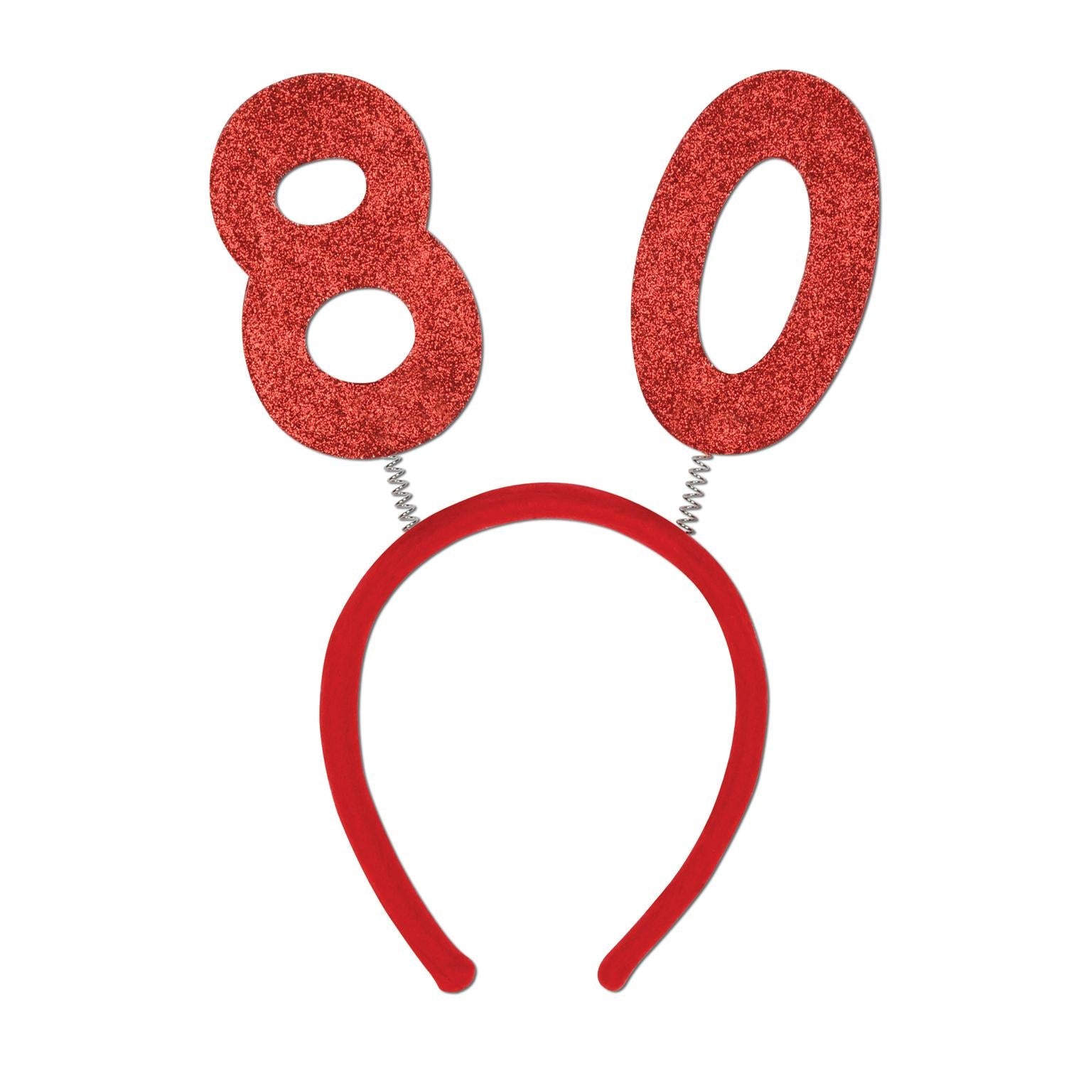 12 Pack Beistle 80th Birthday Party Glittered Boppers - Gold & Silver Foil Balloons for Milestone Celebrations, Retirement Parties & Anniversary Decorations