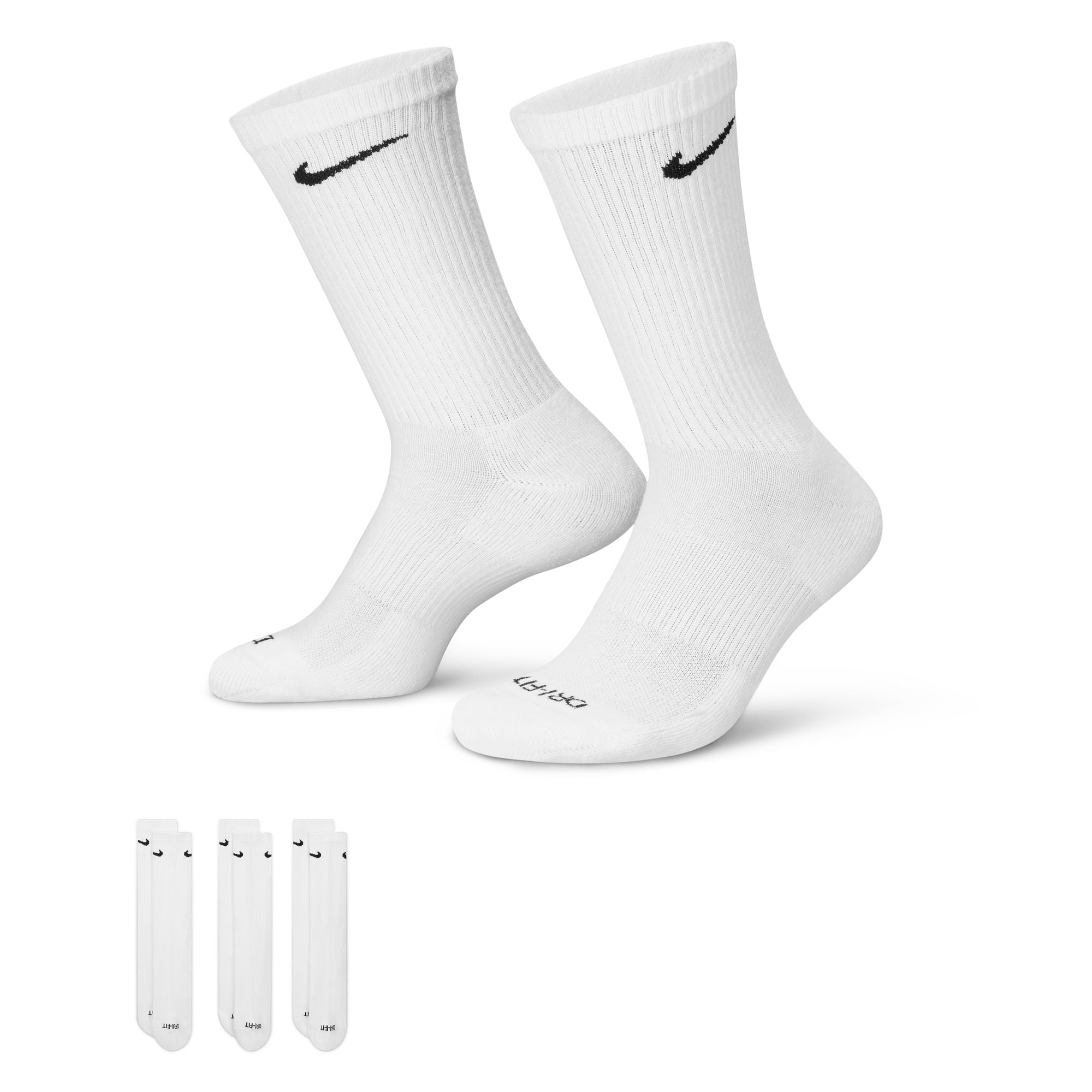 Nike Men's Everyday Plus Cushion Crew Socks 3-Pack - Comfortable Athletic Socks for Running, Gym & Daily Wear