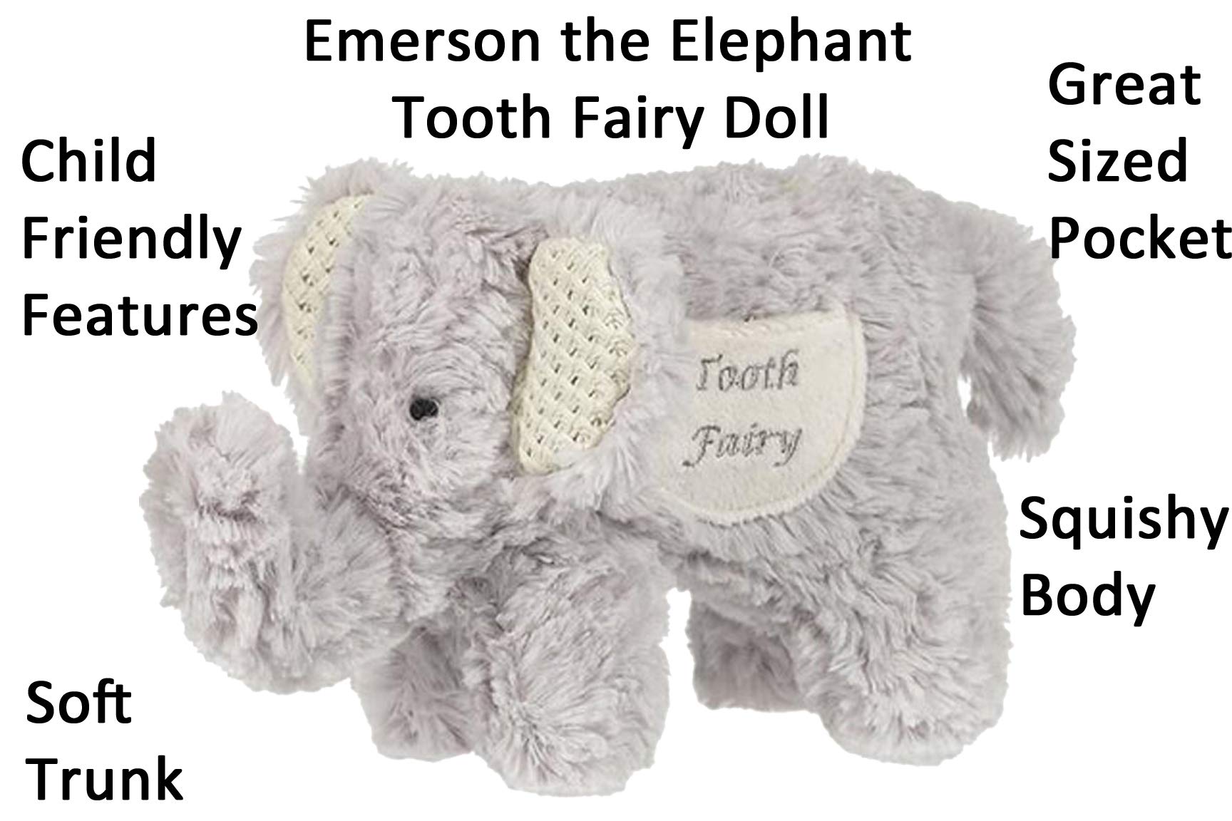 Maison Chic Emerson The Elephant Plush Toy - Soft & Cuddly Stuffed Animal for Kids, Perfect Gift for Birthdays & Holidays | Bedtime Companion, Nursery Decor, Playtime Friend